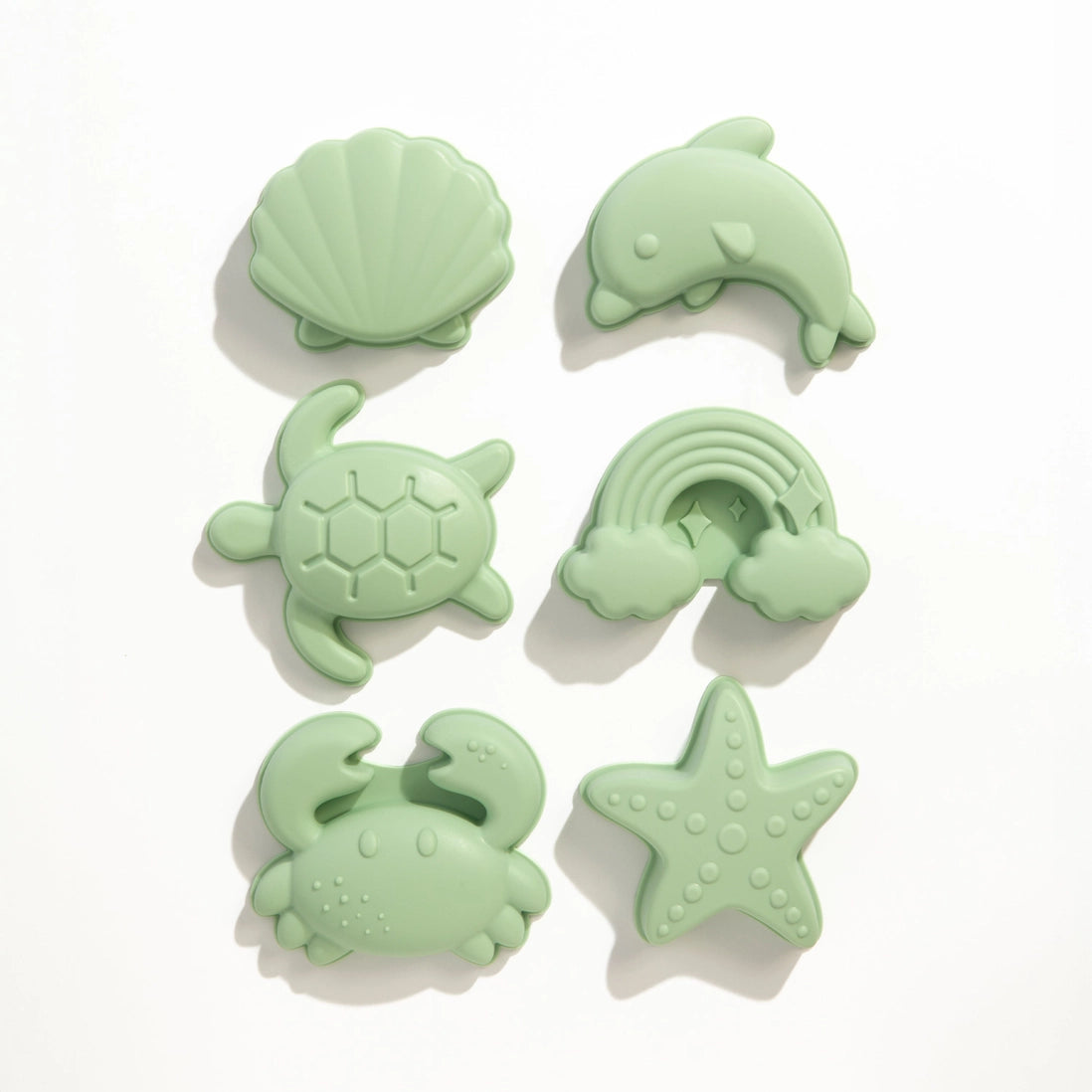 8-Piece Silicone Bucket Set - Light Sage Green for Kitchen Storage, Bathroom Organization & Kids Play - BPA-Free, Stackable & Durable