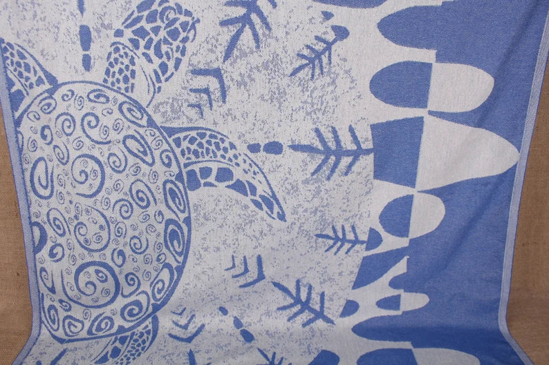 Premium Blue Turtle Turkish Beach Towel - Soft, Quick-Dry & Large 40x80 Inches - Perfect for Pool, Beach, Vacation & Yoga - Lightweight & Sand-Free