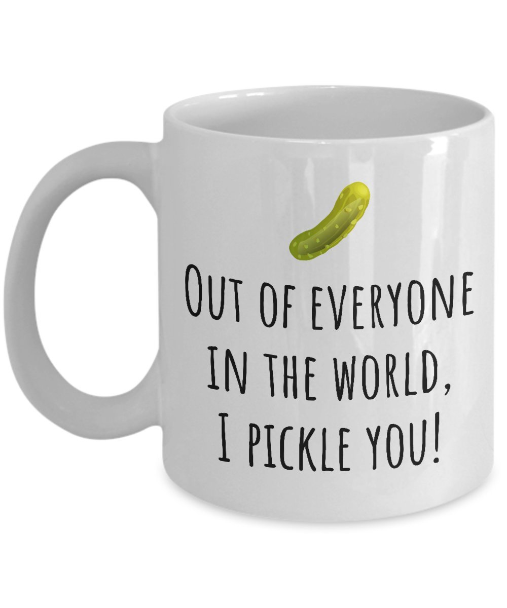 Funny Love Mug - 'I Pickle You' Food Pun Gift for Valentine's Day & Anniversaries - Romantic Coffee Cup for Couples - Perfect Gift for Him/Her - Cute Ceramic Mug for Morning Coffee & Tea Time
