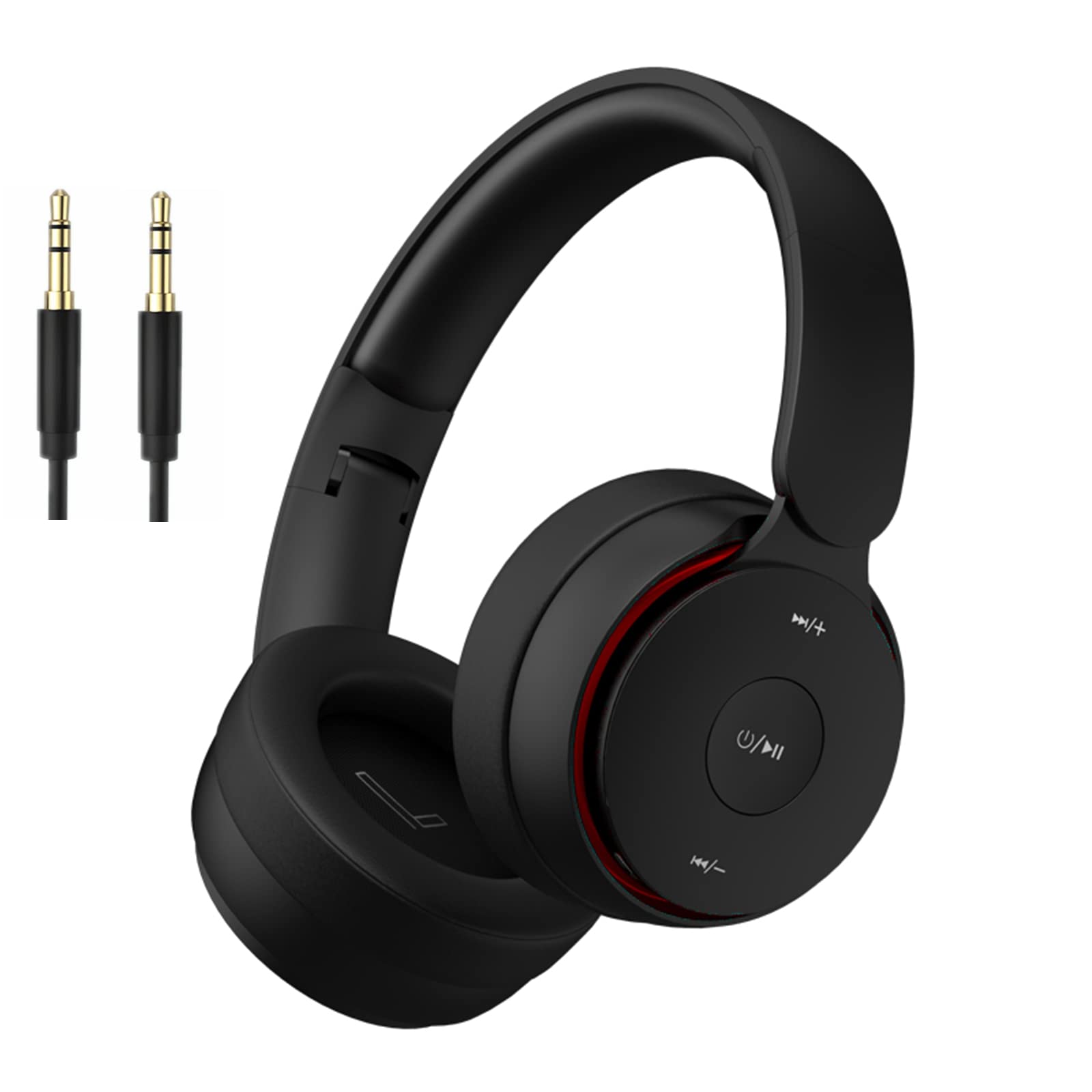 WMJYDF Wireless Bluetooth Headphones Over Ear - Hi-Fi Stereo Foldable Headset with Microphone, Deep Bass & 25 Hours Playtime (Wired/Wireless/TF Card Mode) - Perfect for Travel, Workouts, and Office Use