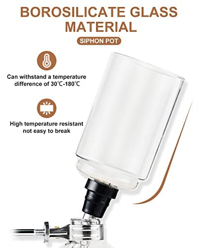Premium YUCHENGTECH 5-Cup (600ml) Glass Siphon Coffee Maker - Vacuum Brewing System for Home & Cafe Use | Perfect for Pour Over, Cold Brew & Specialty Coffee Preparation