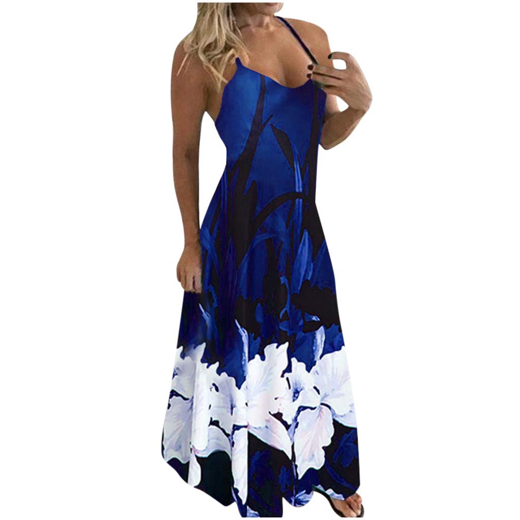 **AODONG Women's Summer V-Neck Lace-Up Swing Dress - Casual Beach Sundress for Seaside Outings, Vacations & Summer Parties**