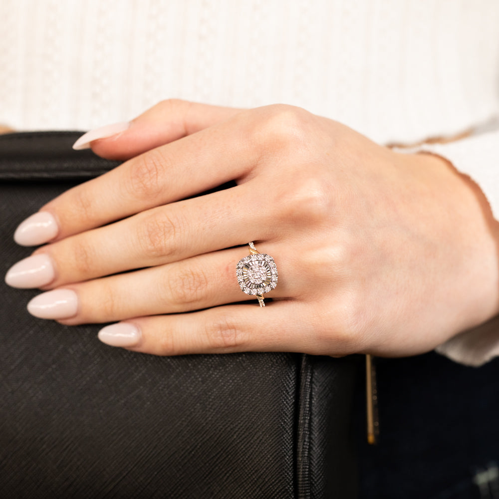 1/10 Carat Lab Grown Diamond Ring in 9K Yellow Gold - Elegant Engagement & Wedding Jewelry for Women