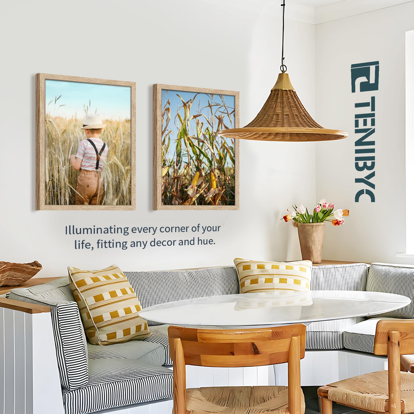 18x24 Oak Wood Poster Frame 3 Pack - Natural Solid Wood Picture Frame for Wall Art, Gallery Display, Home & Office Decor - Perfect for Photos, Posters, and Artwork
