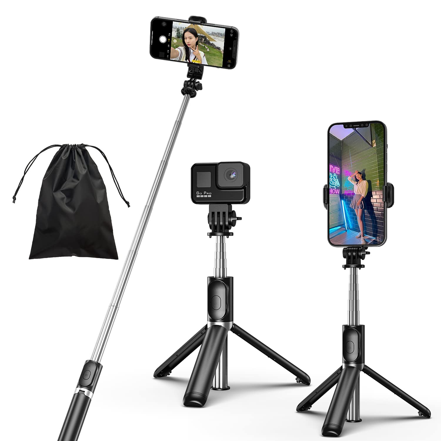 Tianle 4-in-1 Extendable Aluminum Alloy Selfie Stick Tripod with Wireless Remote - 41