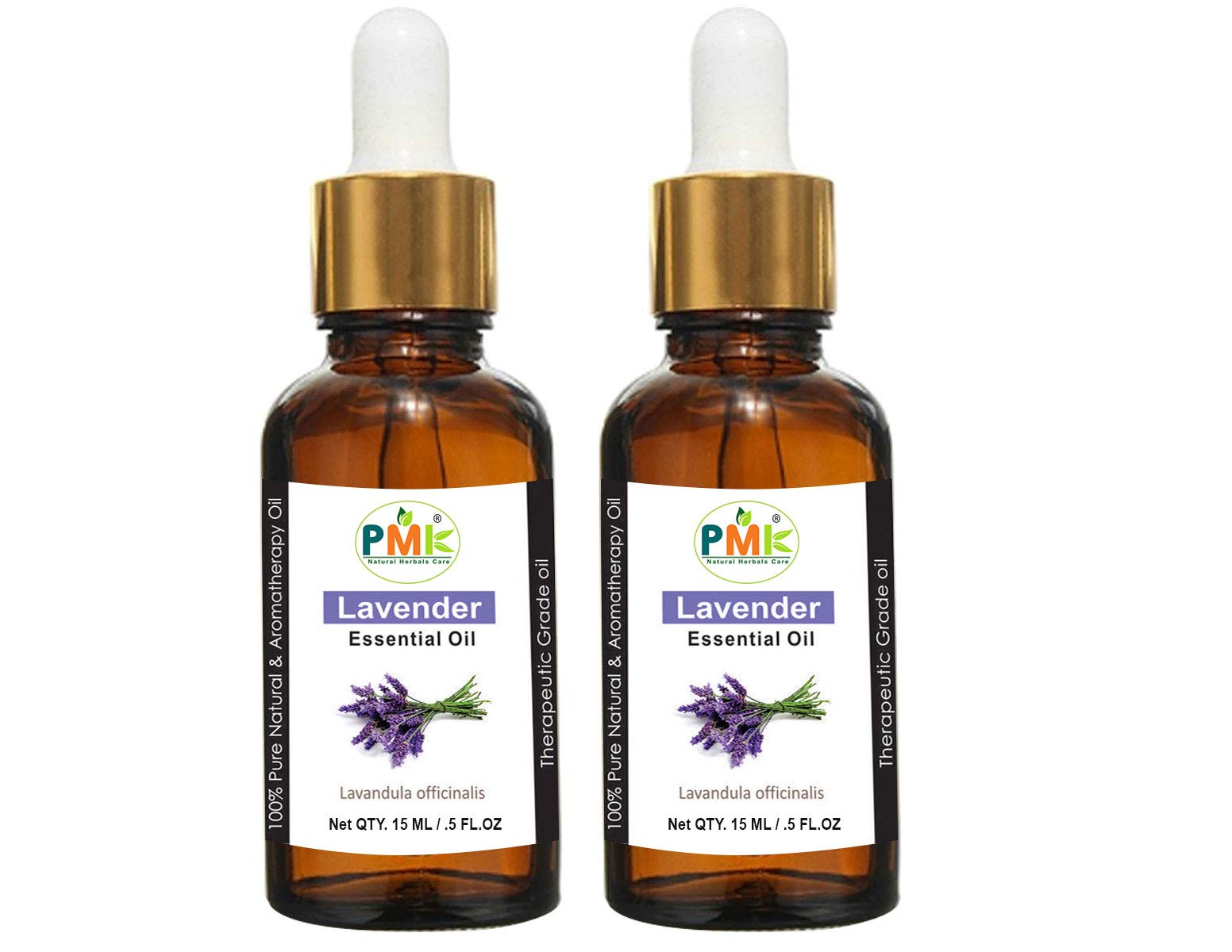 PMK Lavender Essential Oil - 100% Pure for Hair Care, Skin & Face Moisturizing, Stress Relief & Better Sleep - 15ML (Pack of 2) with Aroma Diffuser - Perfect for Aromatherapy, Massage & Home Spa Relaxation