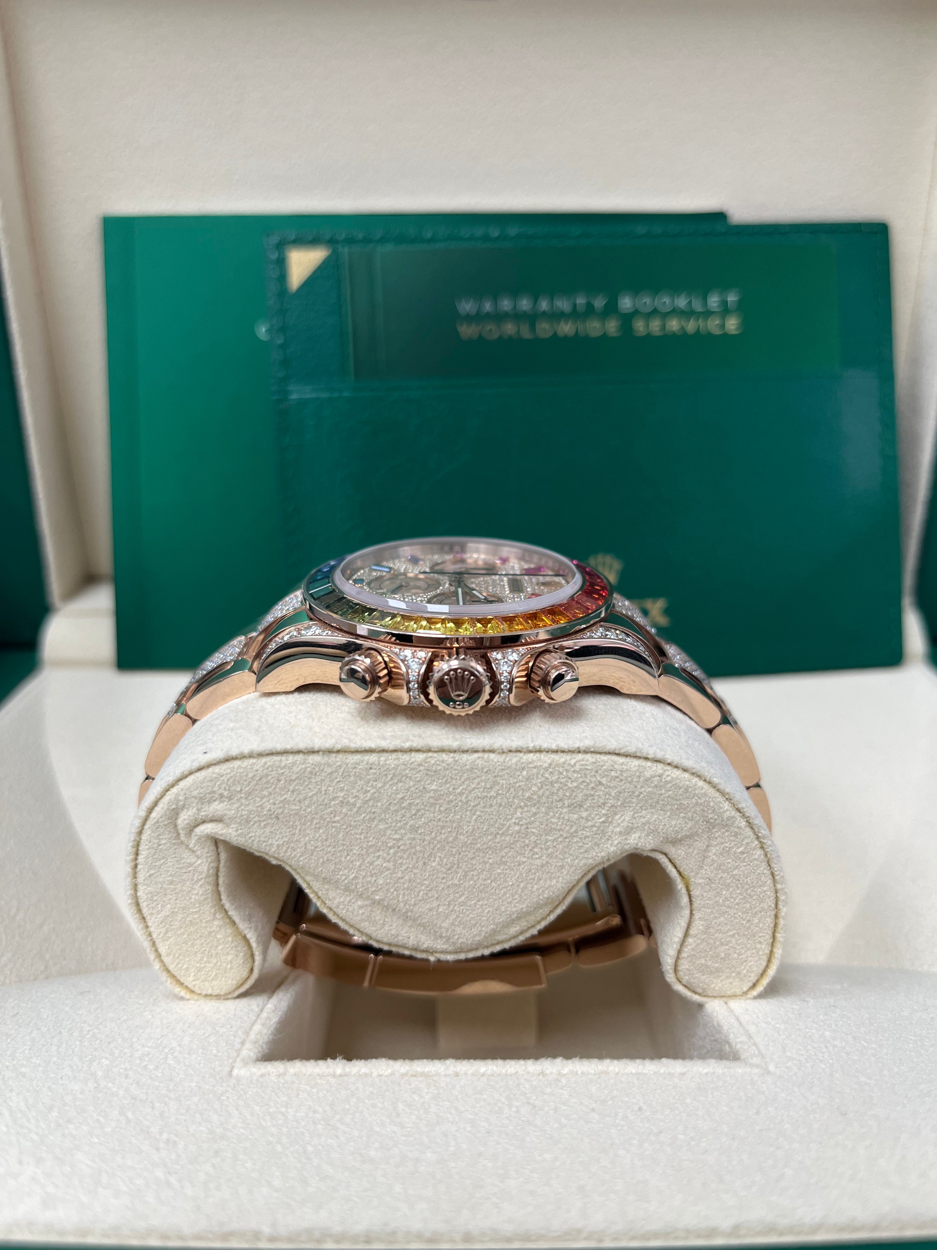 Rolex Cosmograph Daytona Everose Gold Diamond Rainbow Watch Ref# 116595RBOW - Luxury Swiss Men's Chronograph for Gifts, Collections & Special Occasions