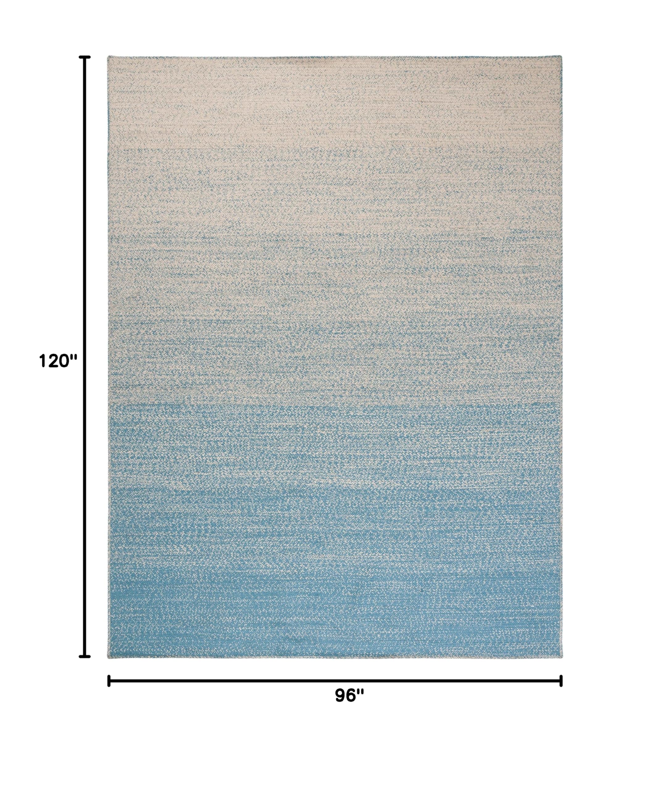 SAFAVIEH Handmade Boho Ombre Jute Area Rug 8'x10' - Natural & Light Blue, Natural Fiber Collection for Living Room & Bedroom | Durable High-Traffic Rug for Home Decor, Boho Chic Style (NFB263M)