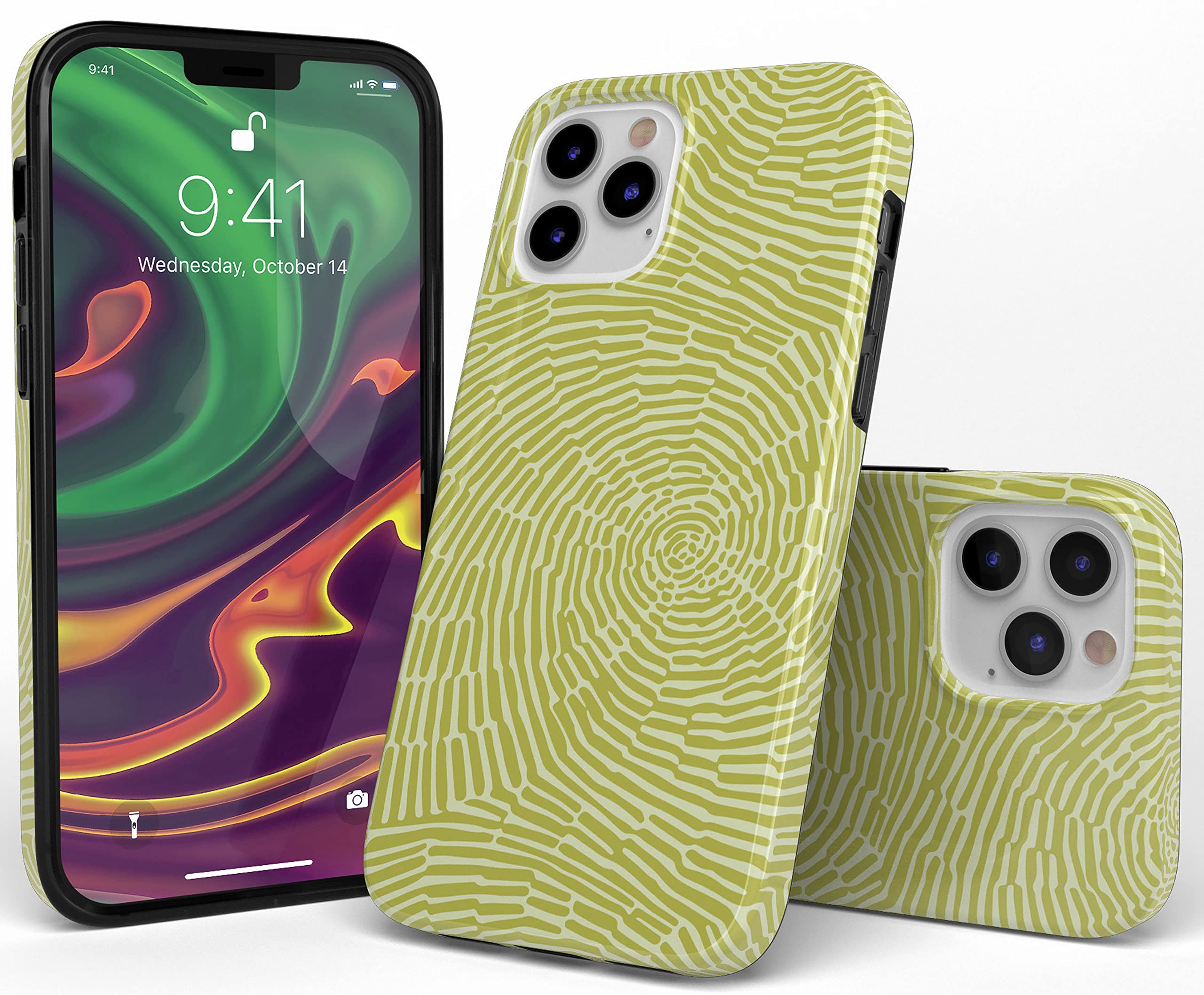Casely iPhone 11 Pro Case - Swirl Away Design in Tea Green Geometric Pattern | Slim Protective Cover for iPhone 11 Pro | Perfect for Daily Use, Work & Travel