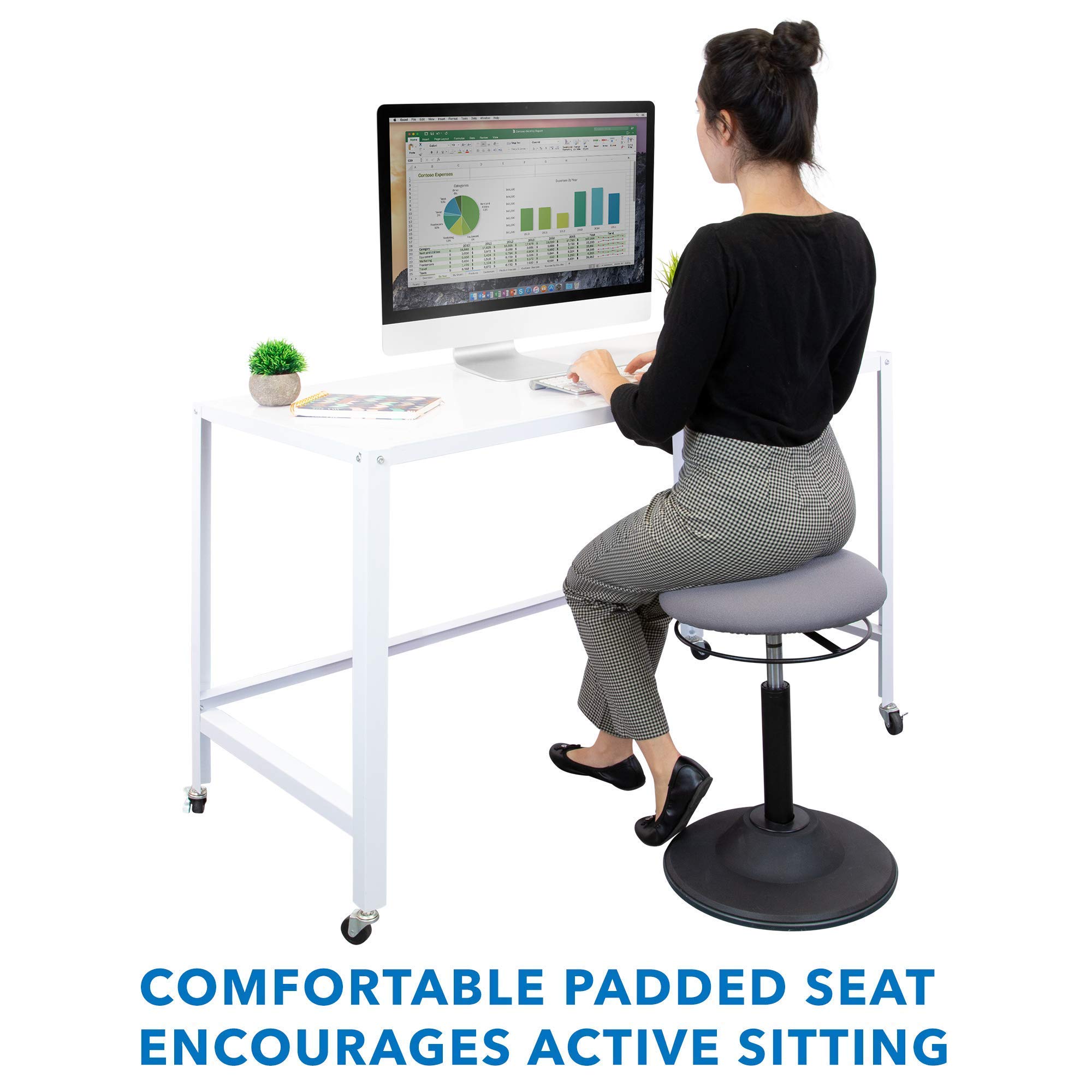 Mount-It! Adjustable Monitor & Keyboard Wall Mount with CPU Holder - VESA Compatible Standing Desk Accessory | Ergonomic Height Adjustable Workstation Solution for Home Office, Gaming Setup & Workspace Organization