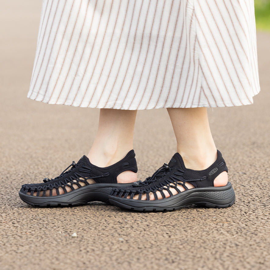 UNEEK Astoria Women's Sandals - Black/Black | Comfortable & Stylish for Outdoor, Travel & Casual Wear
