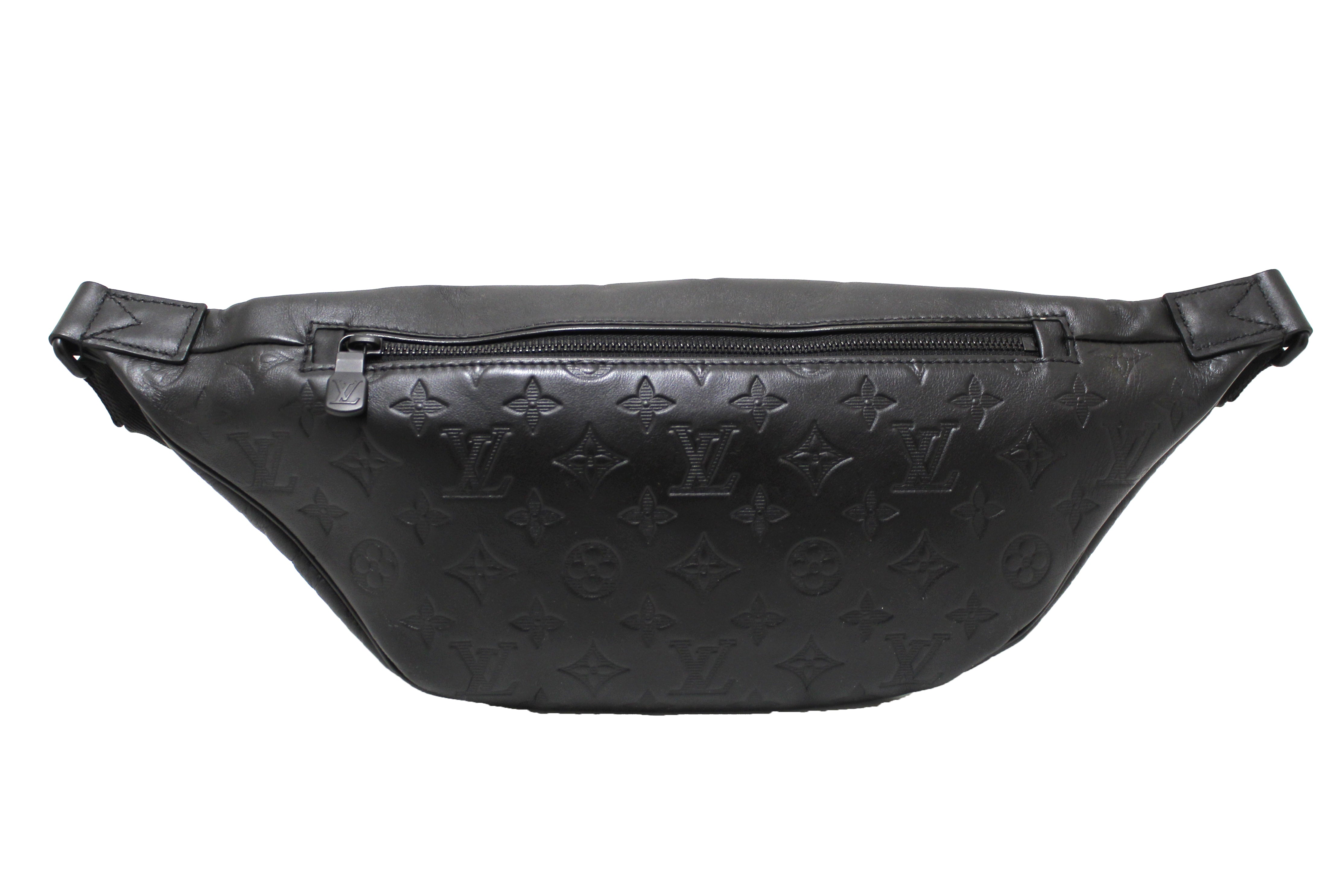 Authentic Louis Vuitton Black Monogram Shadow Calf Leather Discovery Bumbag PM Crossbody Bag - Luxury Waist Pack for Men & Women, Perfect for Travel, Shopping & Everyday Use
