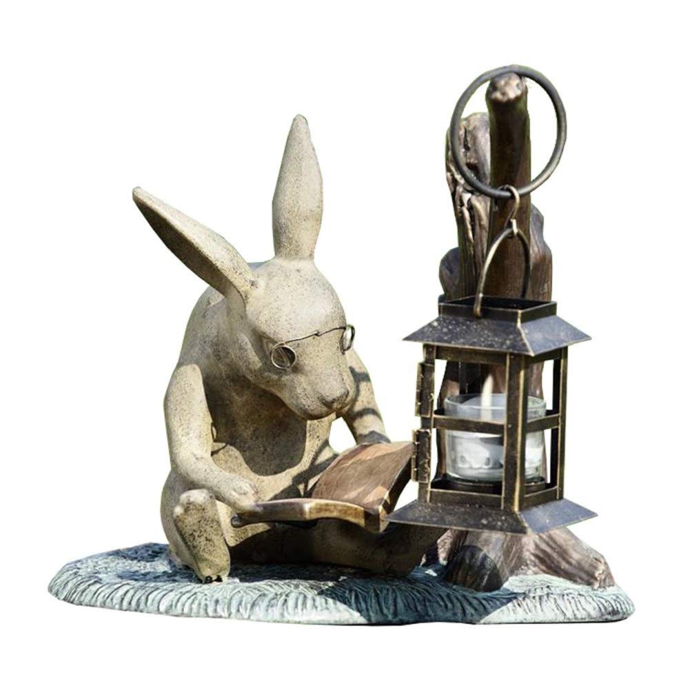 SPI Home 33778 Book Lover Rabbit Garden Lantern - Outdoor Decor for Patio, Yard, and Garden - Perfect for Spring & Easter Decorations