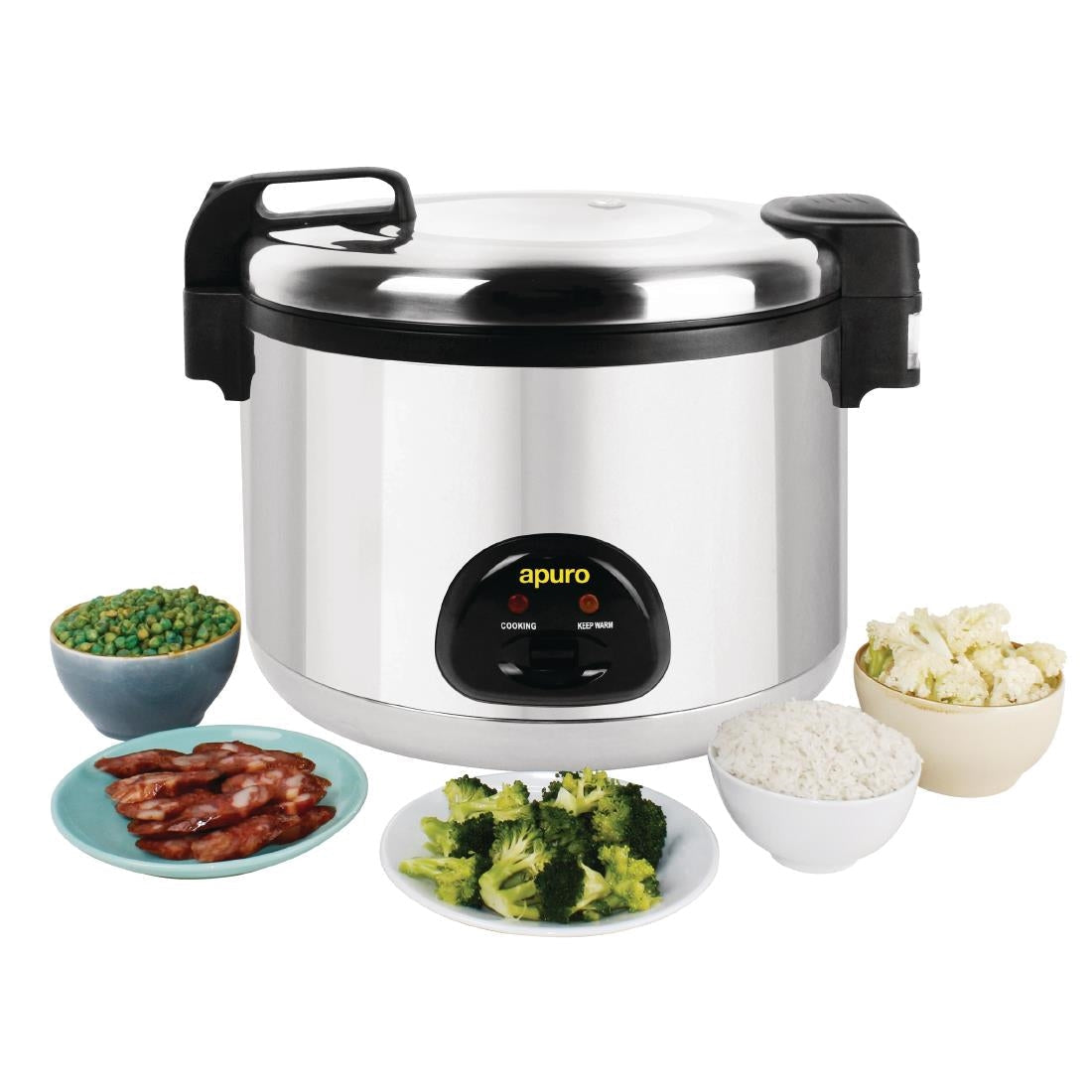 Apuro 20L Large Rice Cooker - Commercial Grade Stainless Steel Electric Rice Steamer for Restaurants, Catering & Home Use - Perfect for Bulk Cooking, Meal Prep & Parties