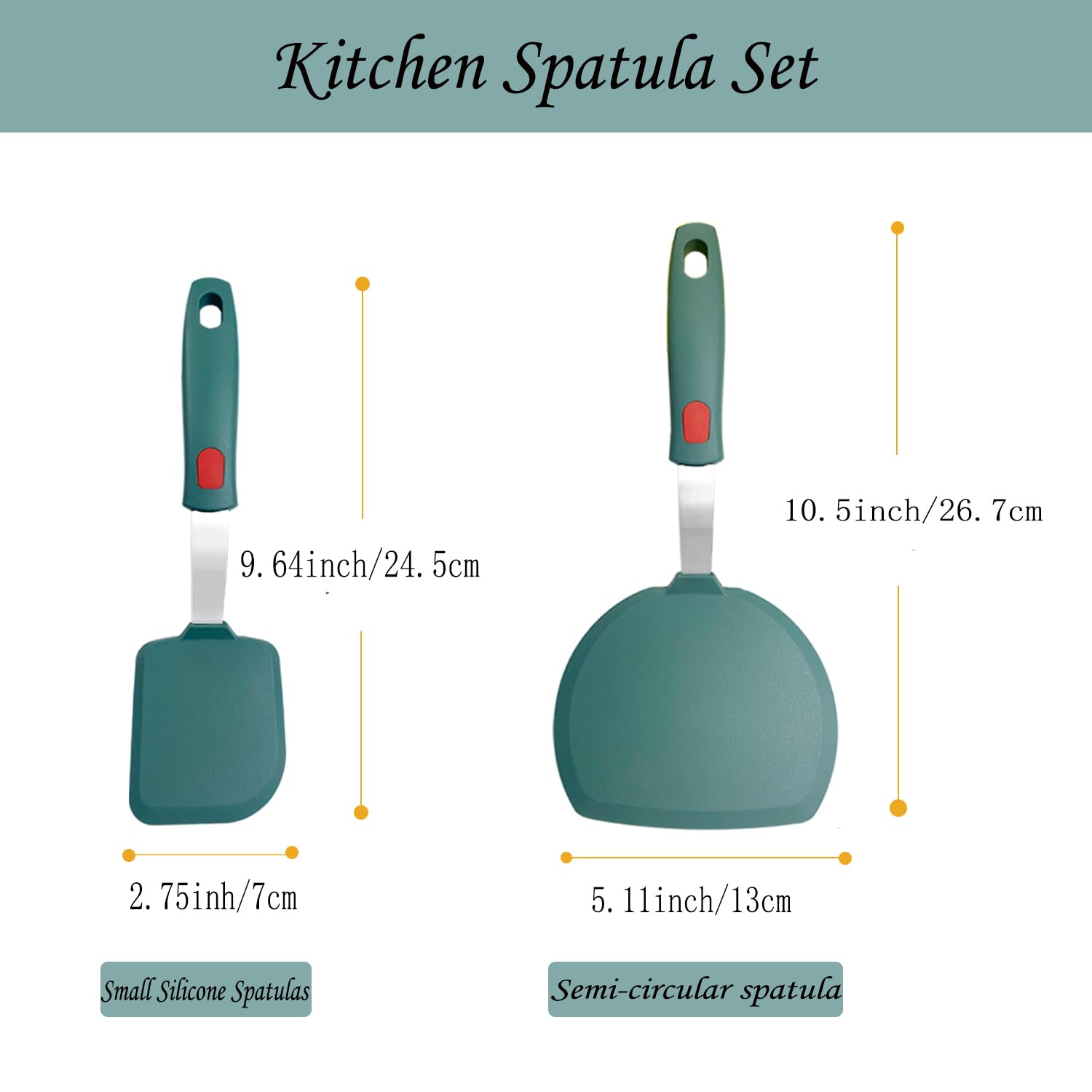 Flexible Silicone Fish Spatula Set of 2 - Non-Stick Pancake Turner, Omelette & Egg Spatula, Heat-Resistant Kitchen Utensils for Baking, Frying & Cooking (Green) - Perfect for Breakfast, BBQ & Baking Needs