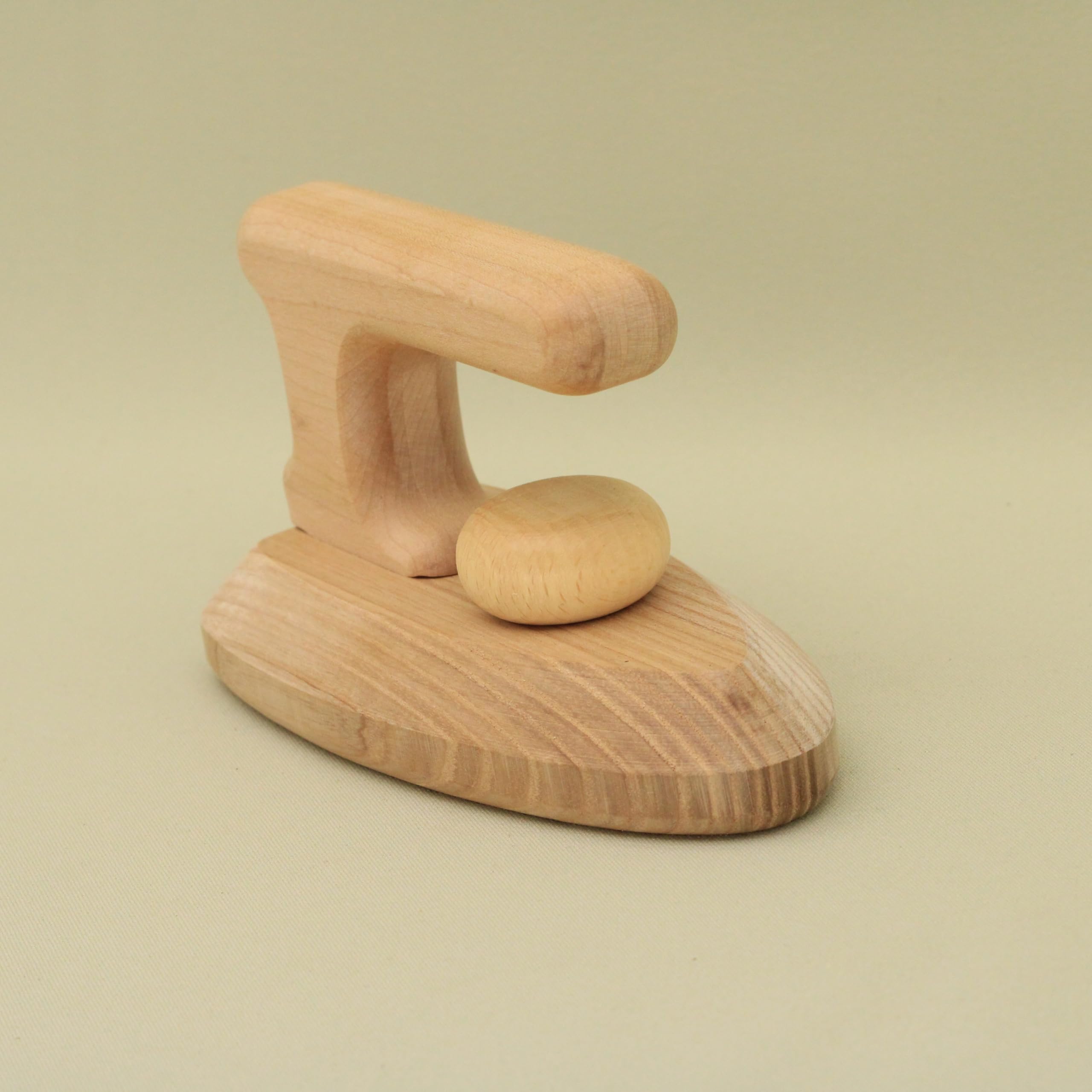 Natural Handmade Wooden Clothing Iron Toy - Montessori & Waldorf Inspired Educational Toy for Kids | Perfect Baby Gift & Pretend Play Dress-Up Accessory | Free Shipping