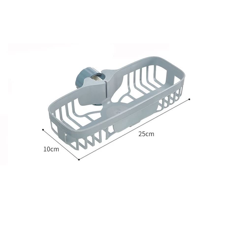 GION Plastic Sink Caddy Organizer - Snap-on Faucet Rack for Kitchen & Bathroom Storage | Holds Soap, Sponges & Cleaning Supplies | Space-Saving Drain Rack for Small Spaces (1 Pack) | Perfect for Organizing Under Sink & Next to Faucet