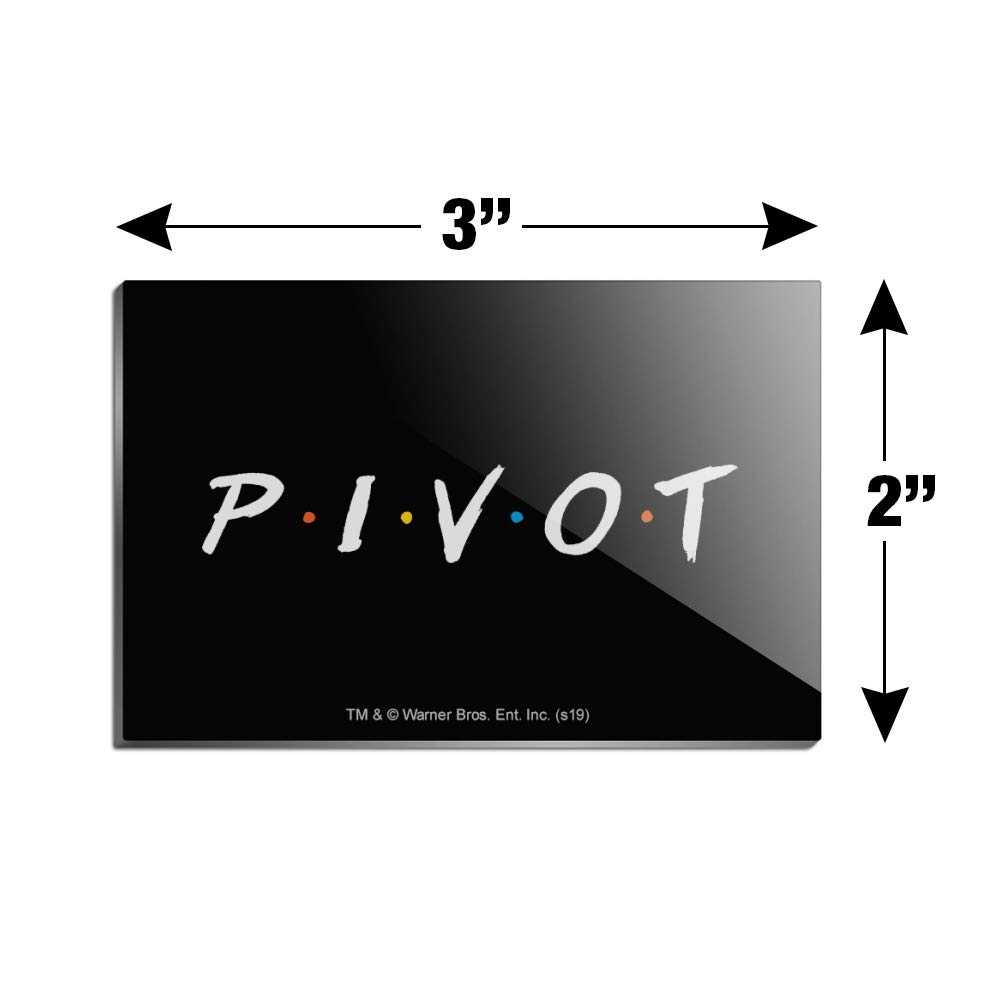 Friends PIVOT Rectangle Acrylic Fridge Refrigerator Magnet - Strong Hold Decorative Magnets for Kitchen, Office & Dorm - Perfect for Photos, Notes & Memos