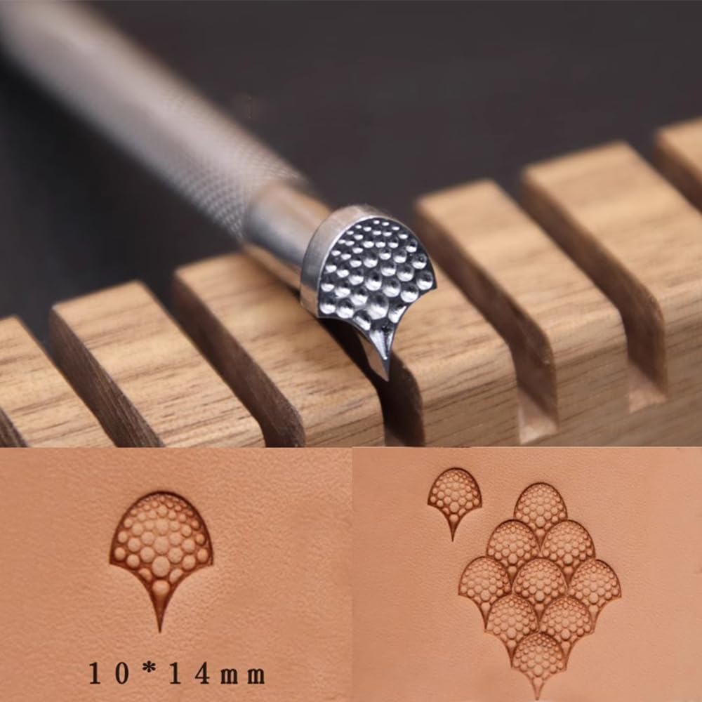 Premium 304 Stainless Steel Leather Stamping Tools - Dragon Scale Design for Leather Crafting, DIY Leather Carving & Embossing | Perfect for Wallets, Belts, Journals & Leather Accessories
