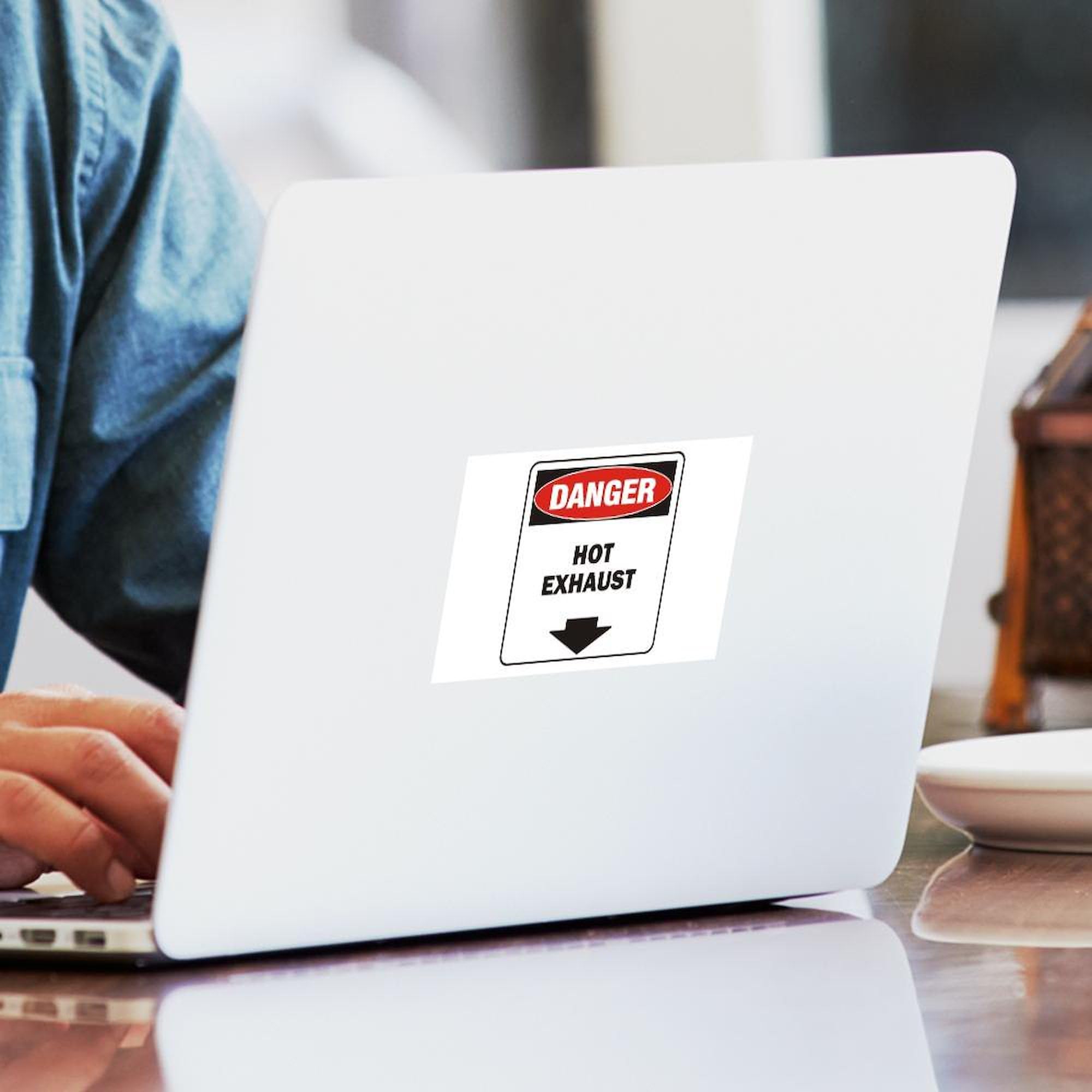Danger Exhaust Rectangle Car Sticker - High-Quality Vinyl Bumper Decal for Cars, Trucks & Motorcycles - Perfect for Automotive Enthusiasts & Racing Fans