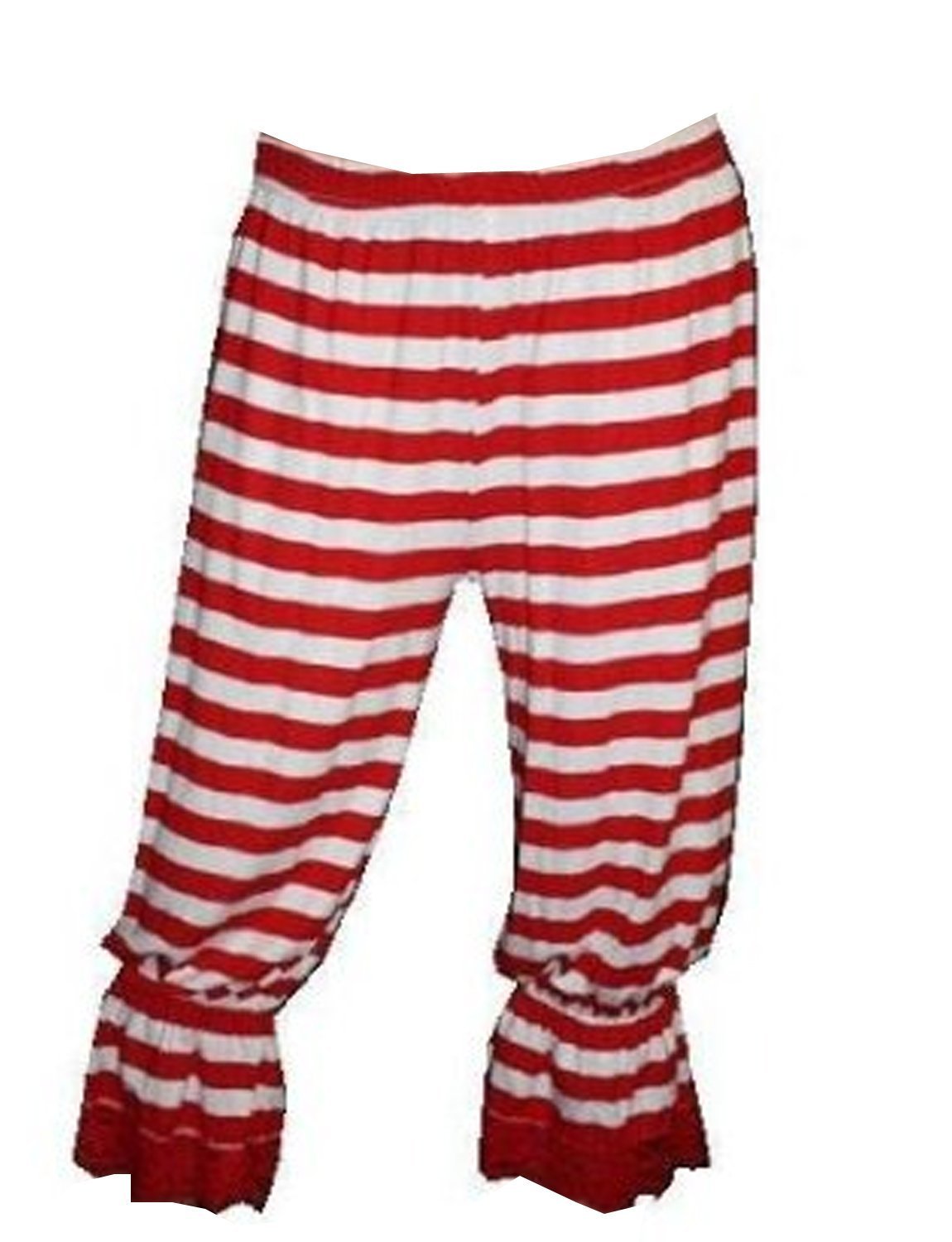 Red and White Striped Long Bloomers for Women - Vintage Style Cotton Underwear for Comfort & Modesty - Perfect for Loungewear, Sleepwear, and Historical Costumes