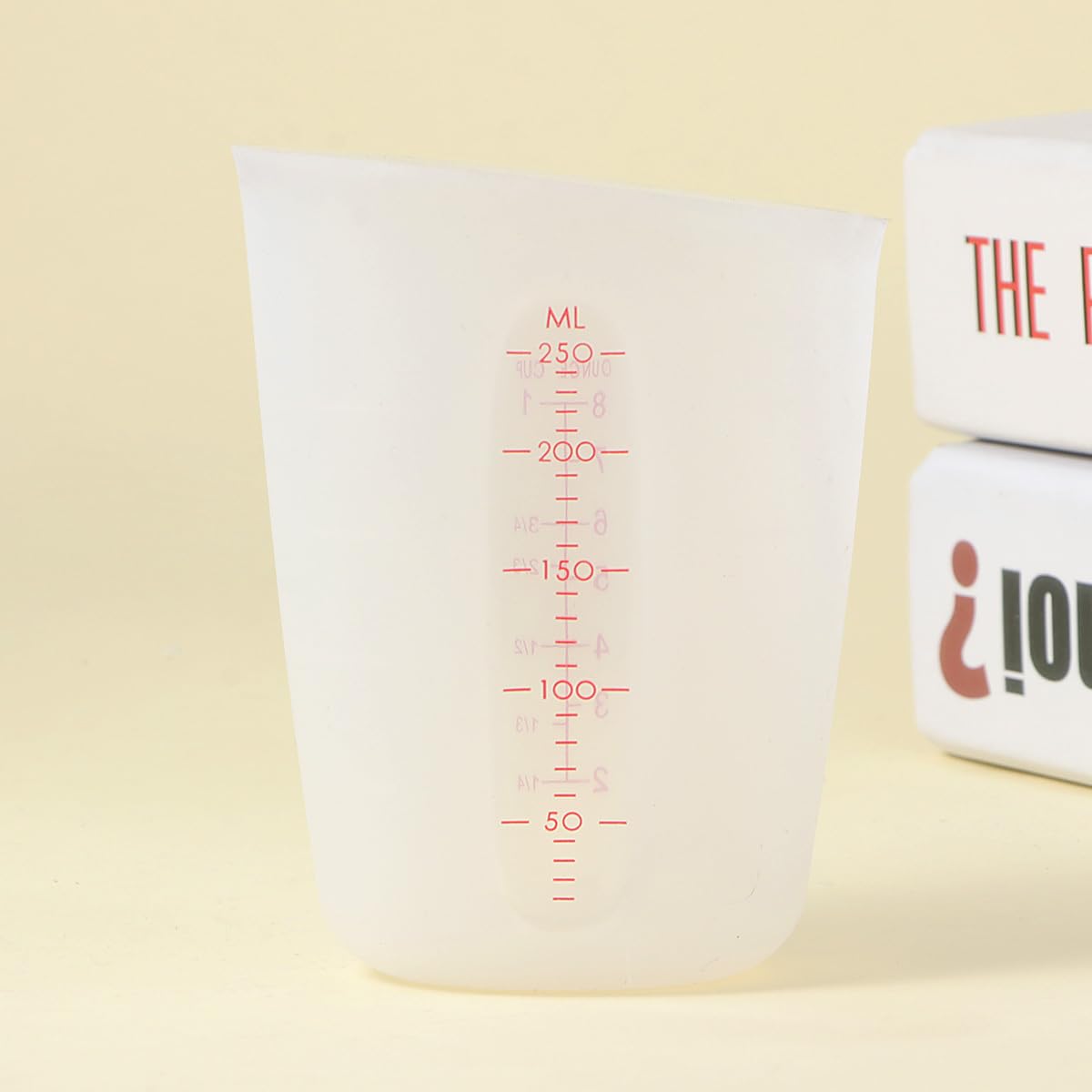 SUPVOX 250ML Silicone Measuring Cup with Visible Graduations - Precise Scale Mixing Cup for Epoxy Resin, Resin Casting, DIY Crafts, Baking & Kitchen Use