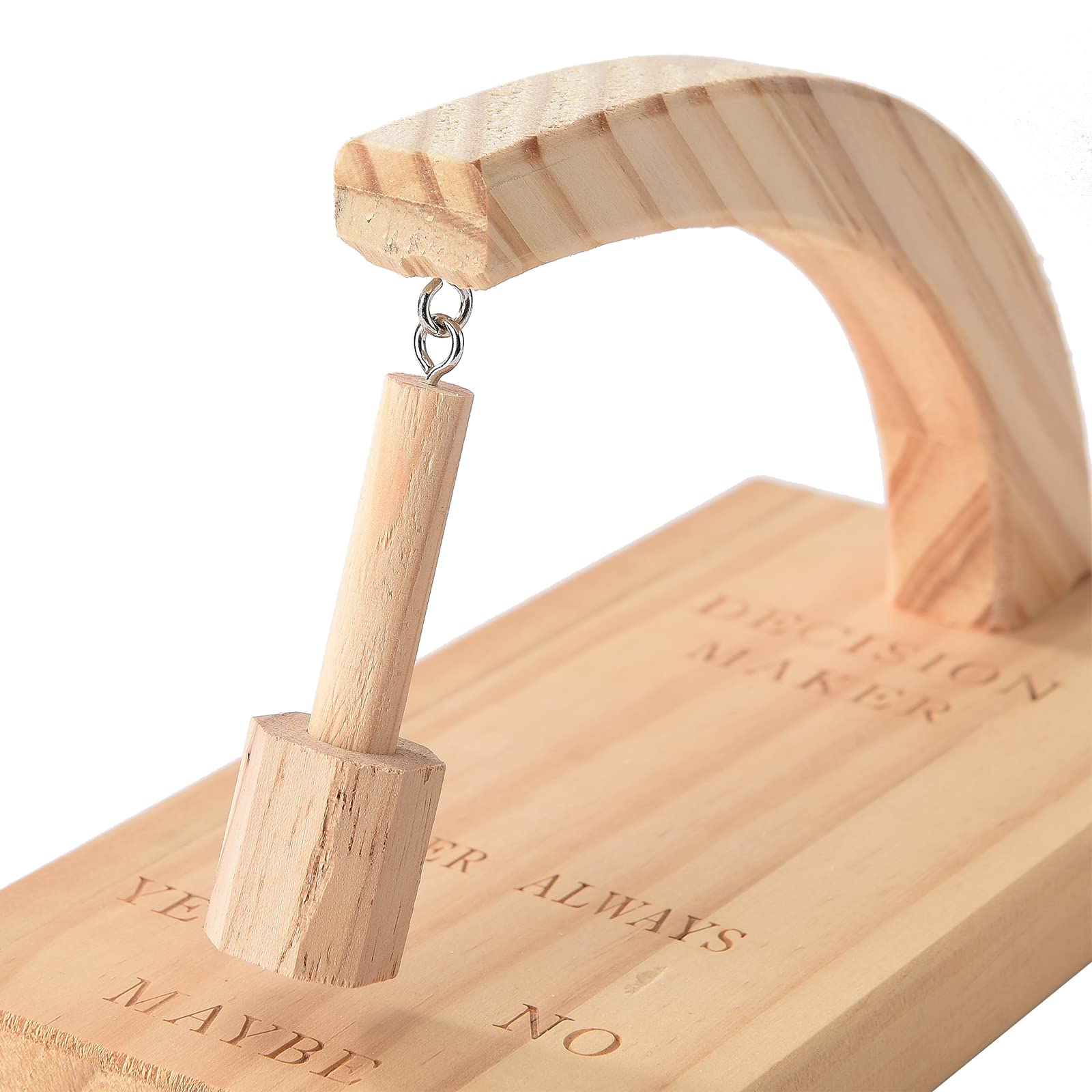 Wooden Magnetic Decision Maker Swing Pendulum - Fun Desk Tabletop Game Toy for Office & Home (Yellow, 10x20.3x3 cm) | Perfect for Decision Making, Stress Relief & Party Games