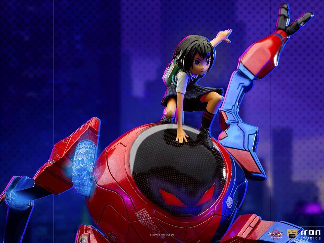 Iron Studios Spider-Man: Into the Spider-Verse Peni Parker SP//DR Deluxe BDS Art Scale 1/10 Statue - Collectible Marvel Figure for Display & Home Decor