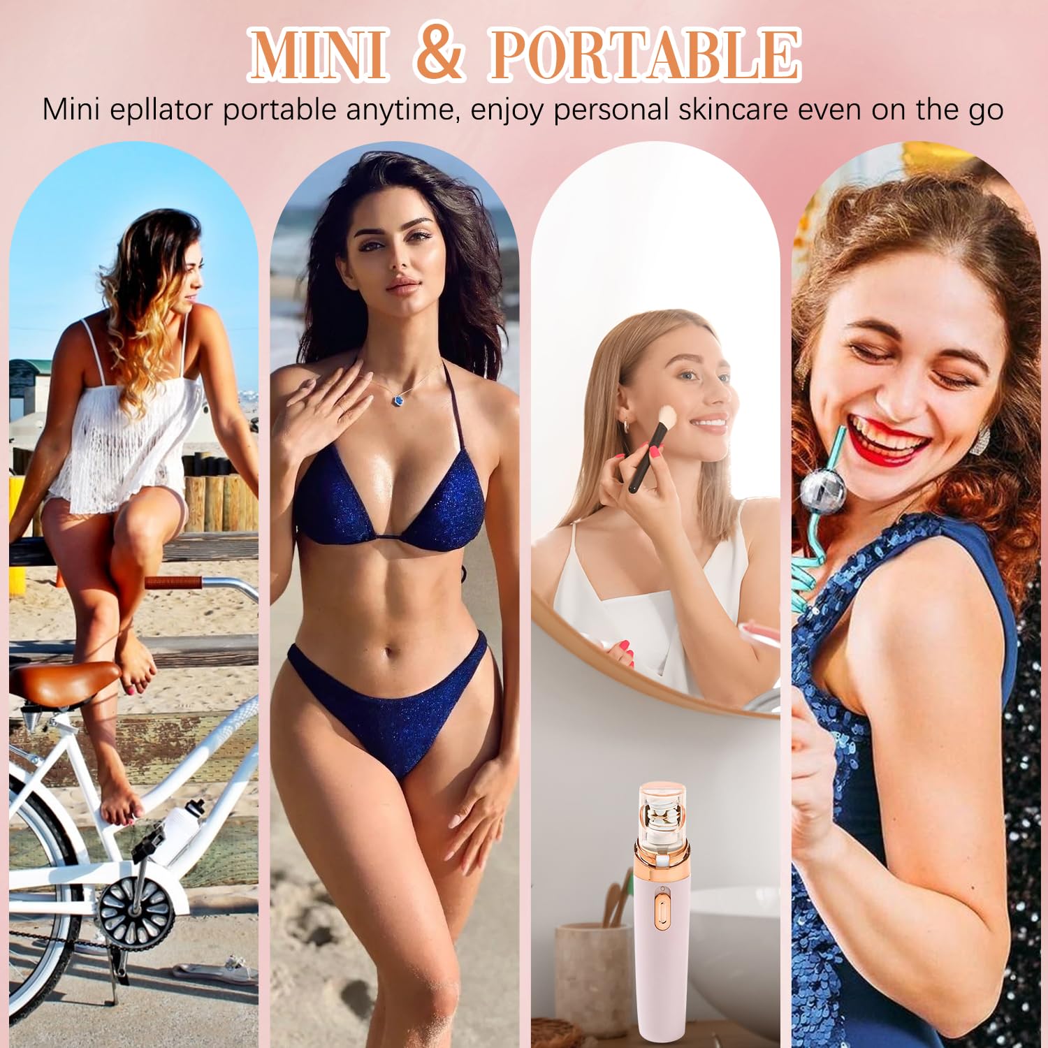 Pluxy Epil 3.0 Women's Facial Hair Remover - 2-in-1 Electric Epilator & Shaver for Face, Lip, Legs, Underarms - Painless Hair Removal for Smooth Skin at Home or Travel