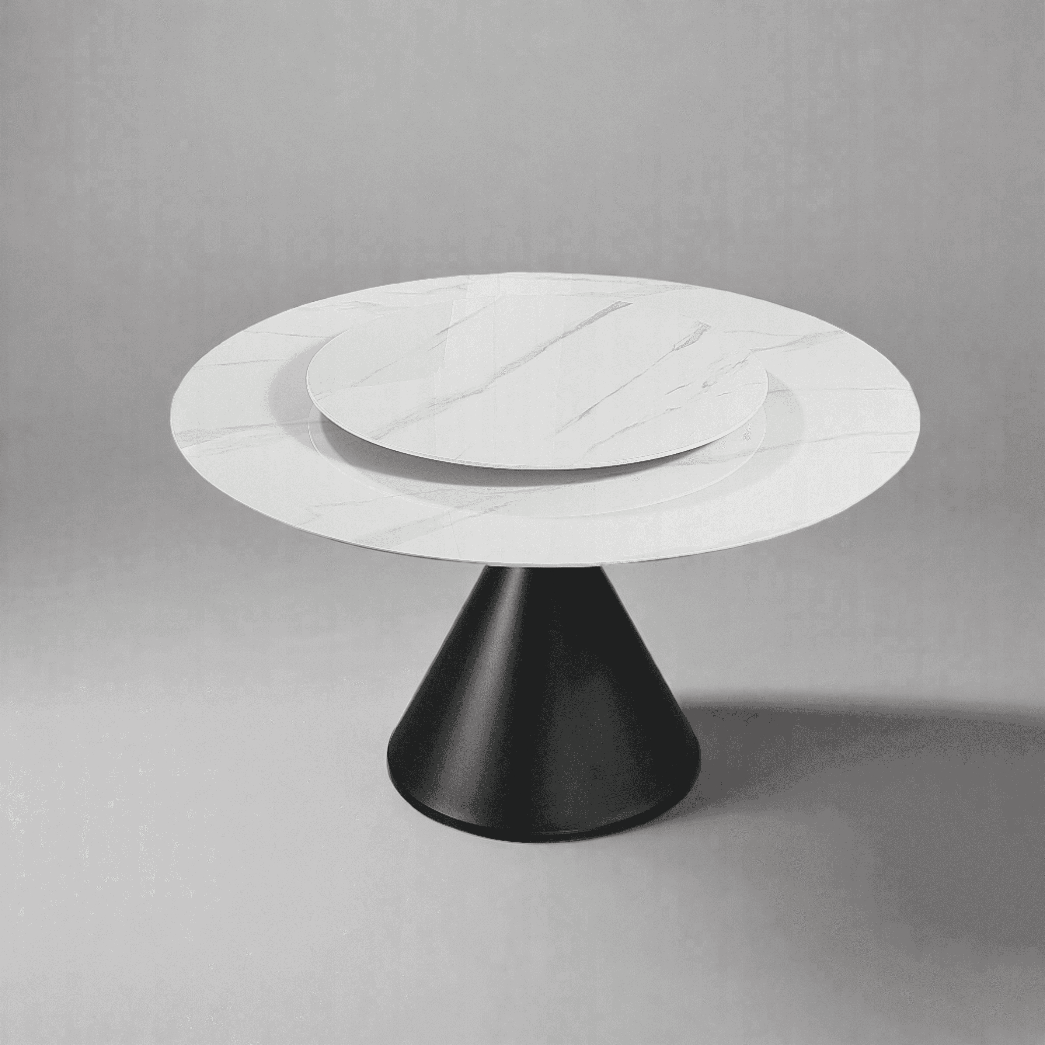 Melody Sintered Stone Round Dining Table with/without Lazy Susan - Modern Kitchen & Dining Room Furniture for Family Gatherings & Dinner Parties