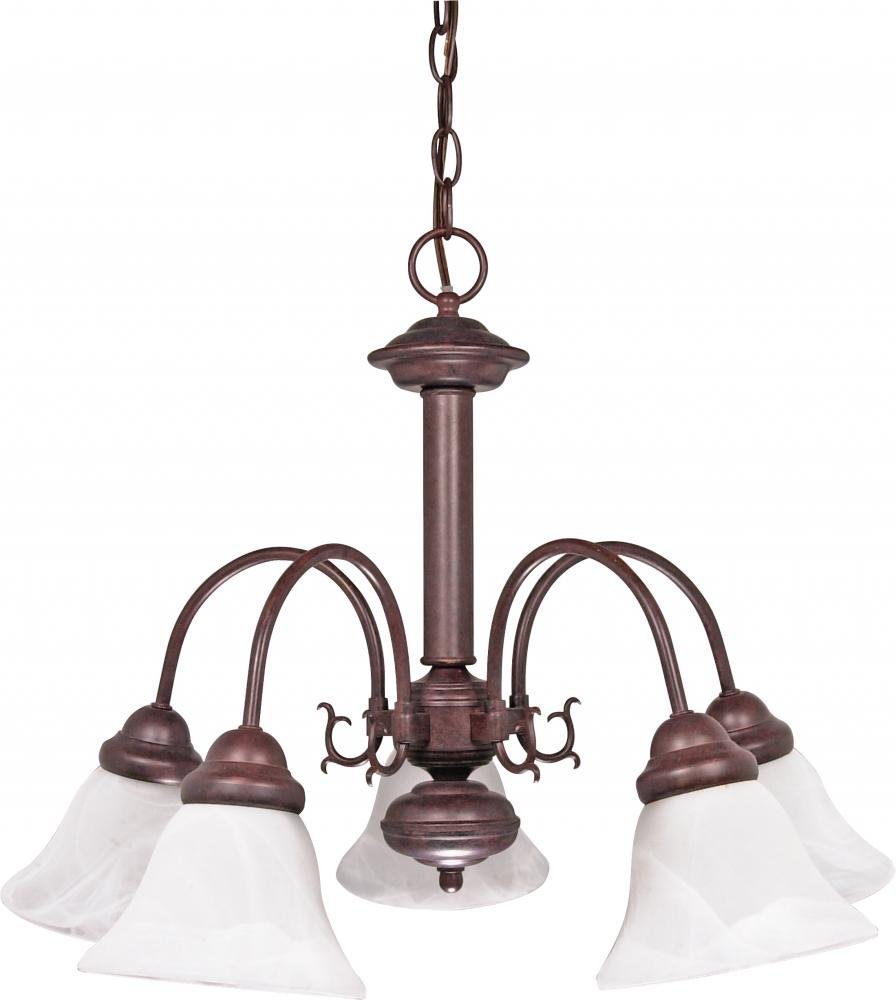 Nuvo 60/183 Five Light Chandelier - 24 Inch Bronze/Dark Finish - Elegant Dining Room Lighting for Home & Restaurant Decor
