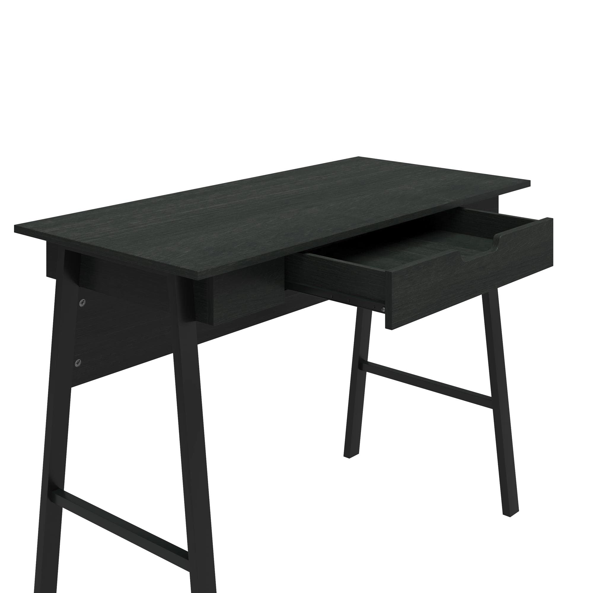 Ameriwood Home Oxford Computer Desk - Black Oak Finish, Modern Writing Desk for Home Office, Study & Workspace