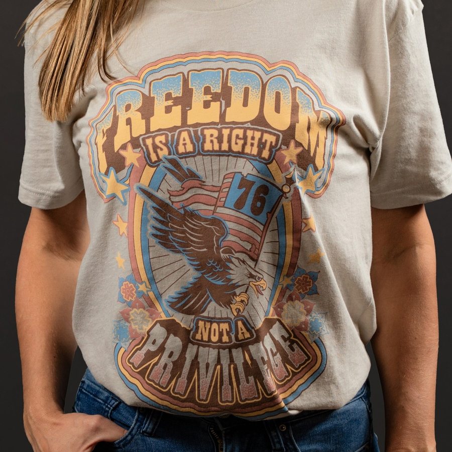Women's Freedom Is A Right Boyfriend Fit T-Shirt - Comfortable Oversized Cotton Tee for Casual Wear & Feminist Statement