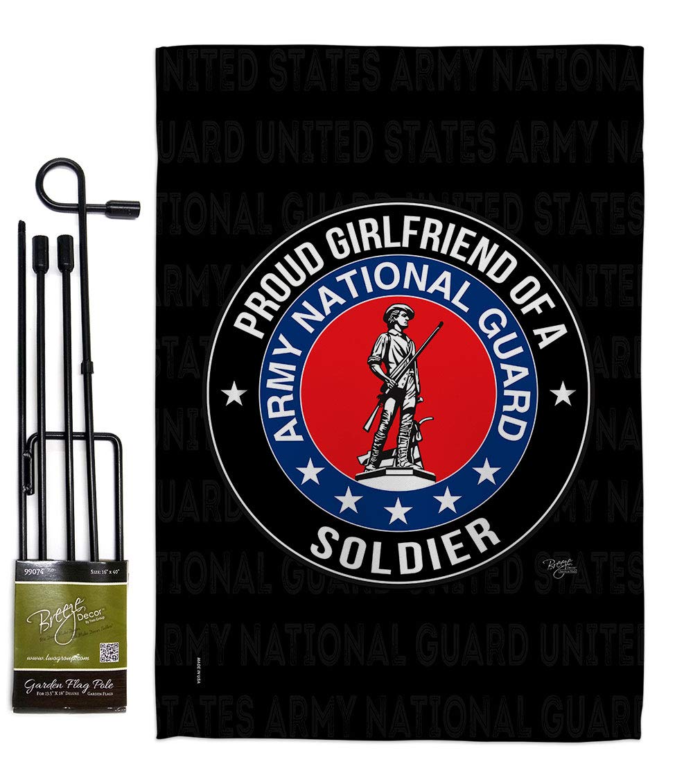 Army Girlfriend Garden Flag Set - Double-Sided 13x18.5in - Military Yard Decor