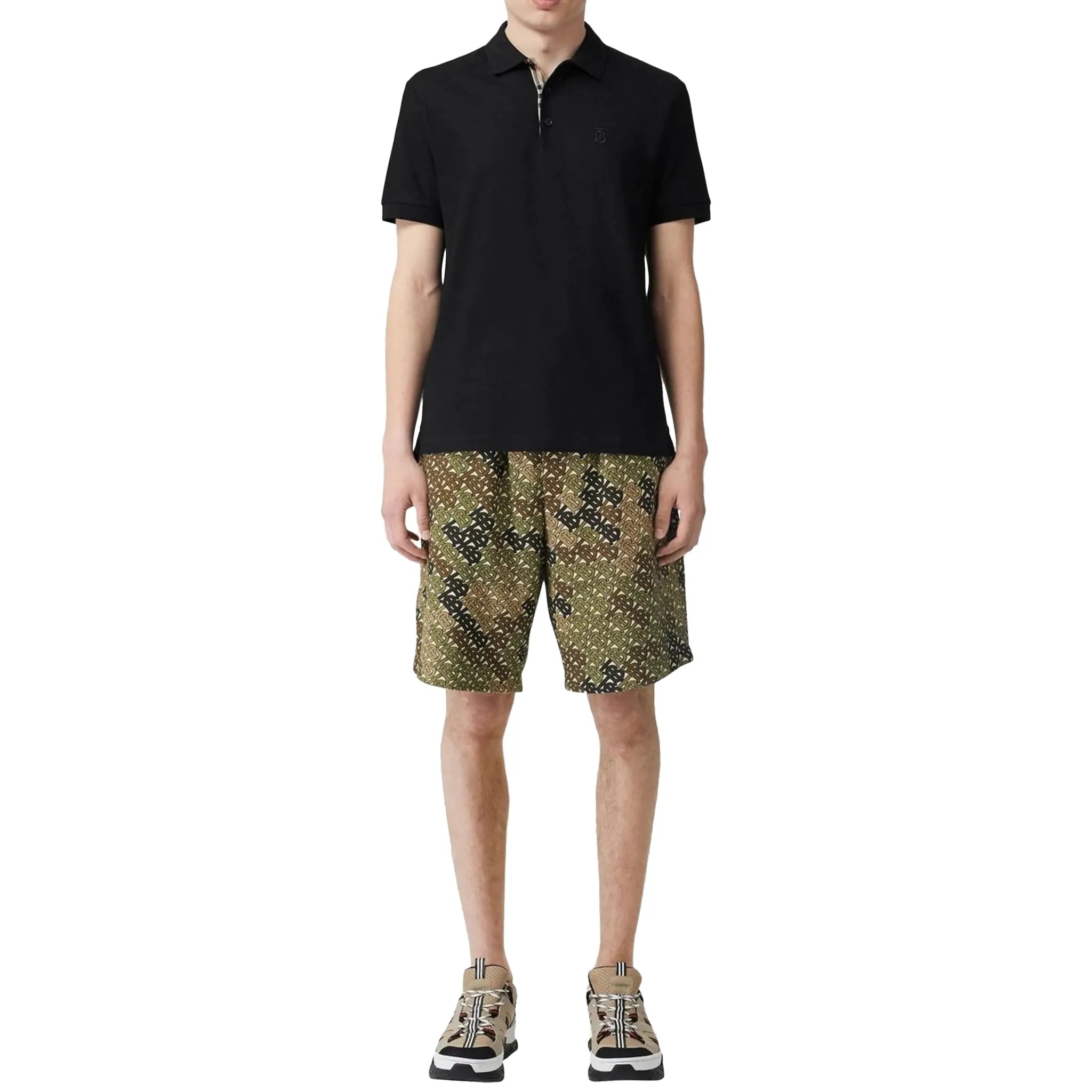 Burberry Eddie Logo Pique Cotton Black Polo Shirt for Men - Classic Luxury Casual Wear for Business, Golf & Everyday Outfits