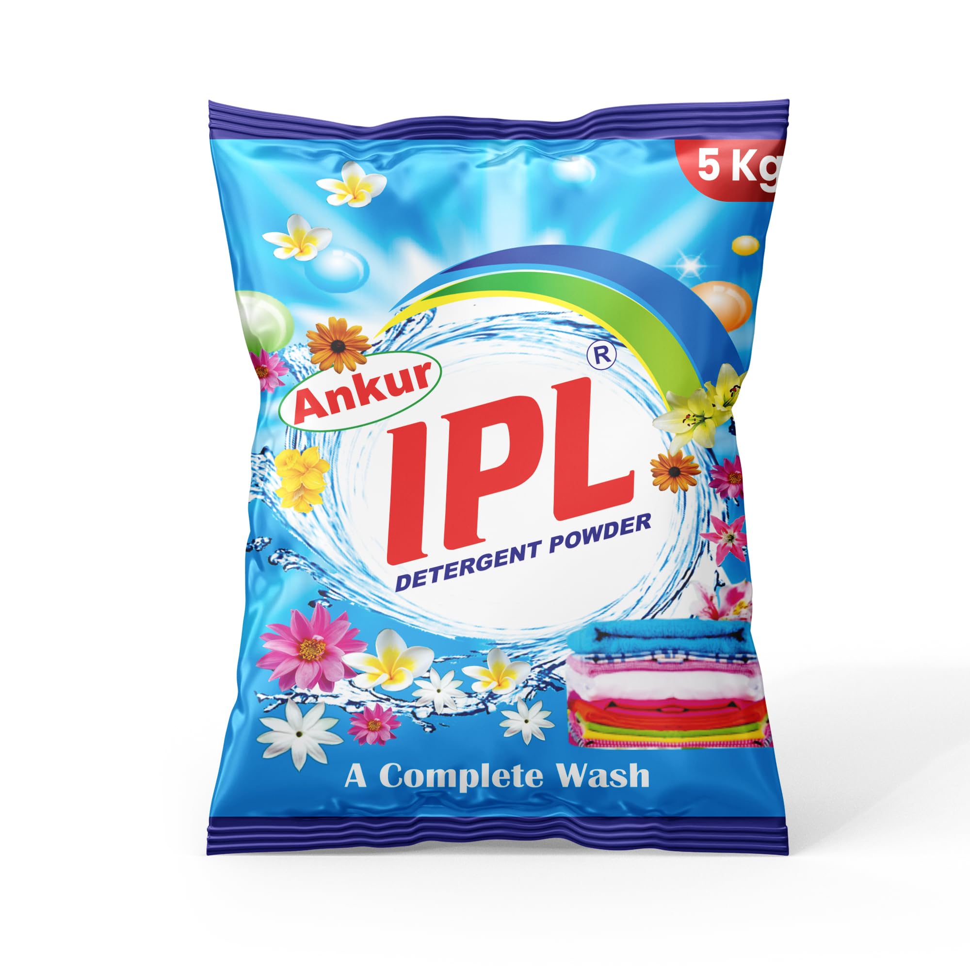 Ankur IPL Detergent Powder 5kg - Lemon & Bleach Laundry Detergent for Tough Stain Removal | Fast Dissolving, Works in All Washing Machines & Hand Wash | Perfect for Everyday Laundry, Baby Clothes & Heavy-Duty Cleaning