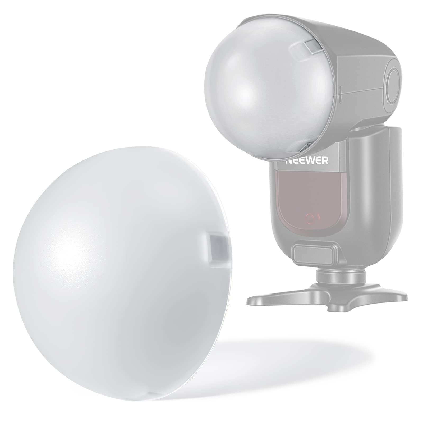NEEWER Magnetic Dome Diffuser for Round Head Speedlite Flash - Magnetically Attached Light Modifier for Z1 Z2 Speedlite & M12 - Perfect for Portrait, Product & Event Photography