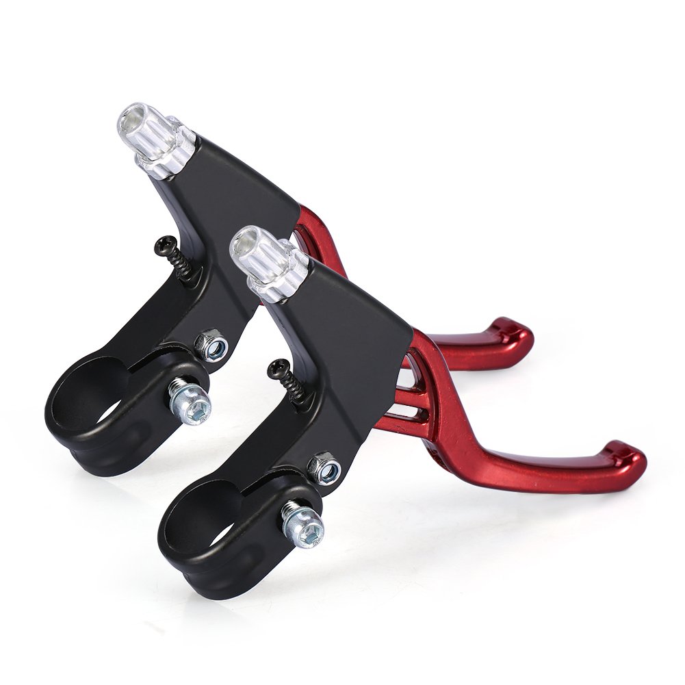 Universal Aluminum Alloy Bike Brake Levers - 2.2cm Diameter Handlebar Brake for Mountain Bikes, Kids Bikes, Folding Bikes & MTB BMX (Red) - Perfect for Cycling, Commuting & Off-Road Adventures