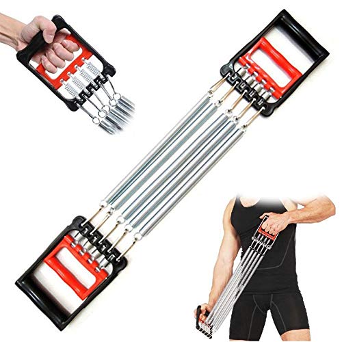 Haoyushangmao Portable Chest Expander - 5 Spring Resistance Bands for Strength Training, Fitness Exercise & Home Gym Workouts | Perfect for Full-Body Training, Muscle Building & Physical Therapy