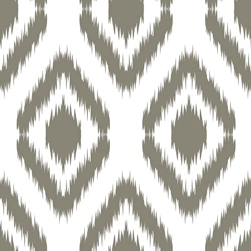 PinPix 40x28 Inch Cork Bulletin Board with Ikat Pewter Design & Satin White Frame - Decorative Framed Pin Board for Home Office School Decor - Perfect for Notes, Photos, Reminders & Wall Organization