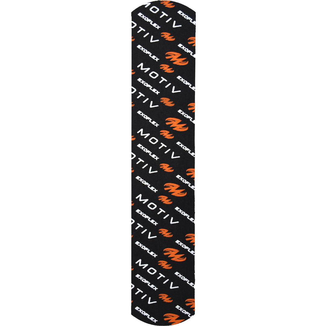 Motiv ExoFlex Kinesiology Athletic Tape - Pre-Cut Black & Orange Sports Tape for Injury Support & Recovery - Ideal for Athletes, Runners & Physical Therapy