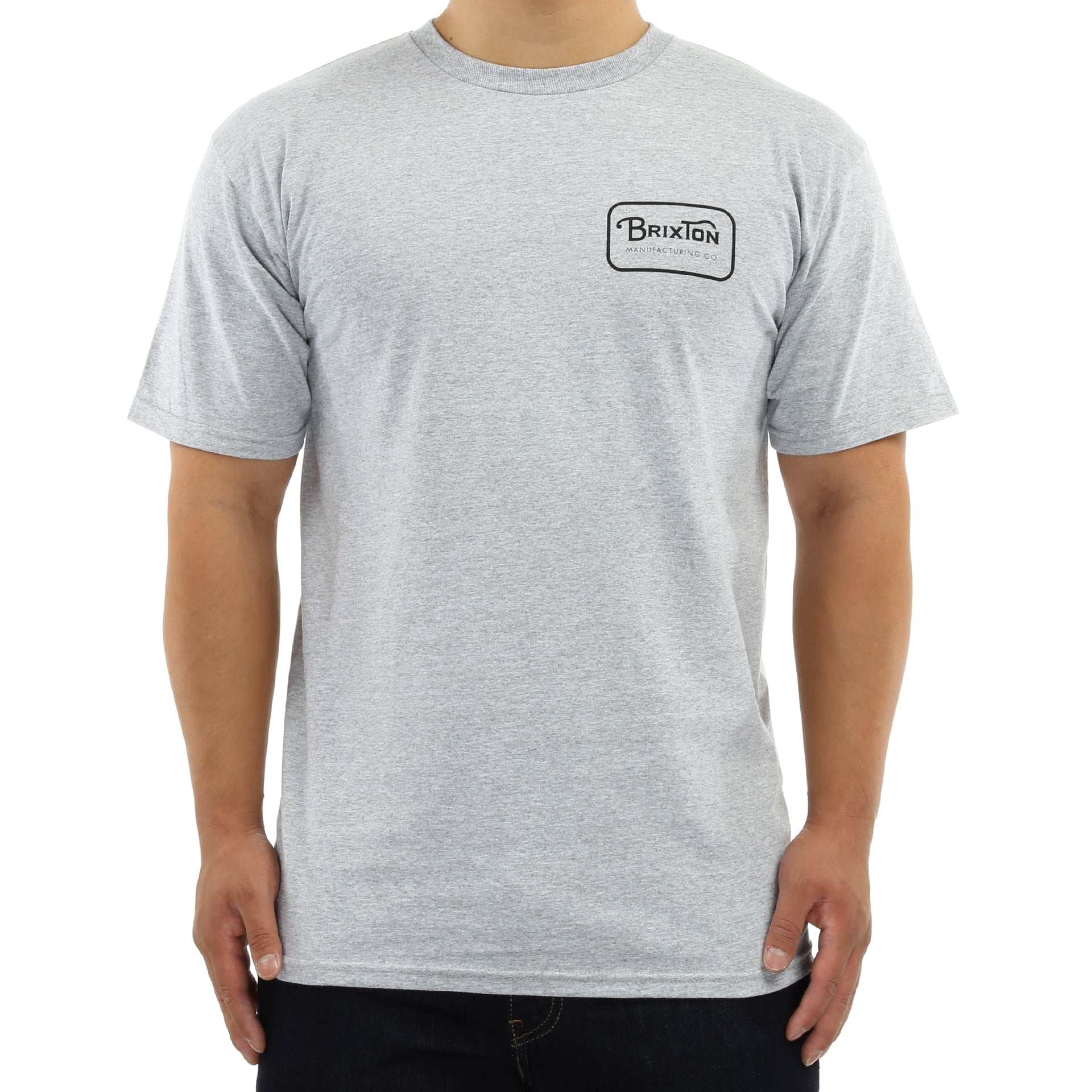 Brixton Grade Short Sleeve Standard T-Shirt for Men - Heather Grey | Casual Wear, Street Style & Everyday Comfort