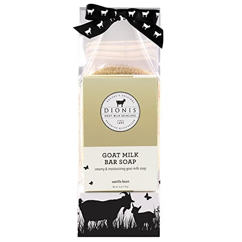 Dionis Goat Milk Skincare Deodorant Stick & Vanilla Bean Bar Soap - 3 Piece Travel Set for Shower, Bath & On-The-Go | Natural Moisturizing & Gentle Cleansing