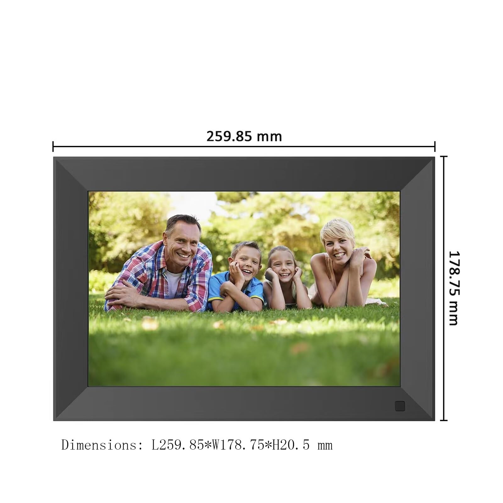 10.1 Inch Smart Digital Photo Frame - WiFi Cloud Sync, HD Display, Black Wooden Frame for iPhone & Android - Perfect for Home, Office & Gift Giving