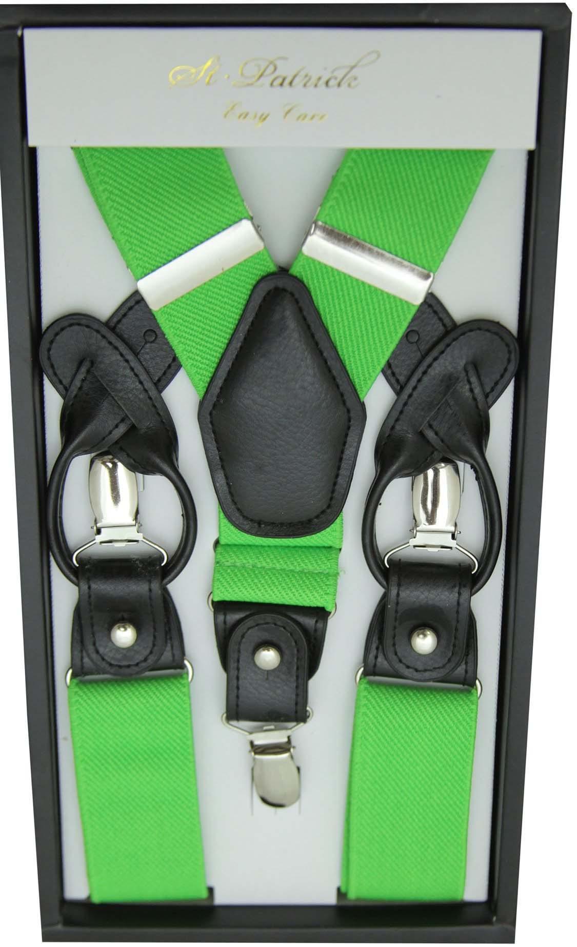 Lime Convertible Suspenders with Clip & Button - Adjustable for Men & Women - Perfect for Formal Wear, Weddings & Office Attire