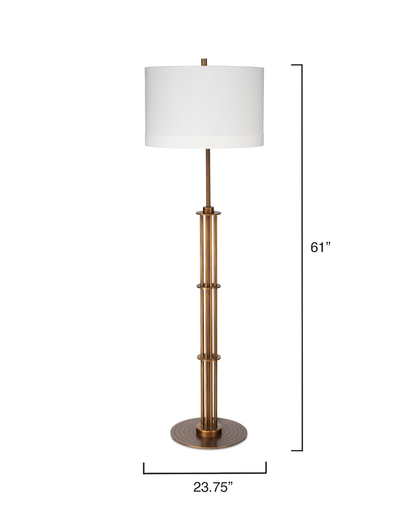 Marcus Modern Brass Floor Lamp - Adjustable Height LED Standing Light for Living Room, Bedroom & Office - Elegant Home Decor Lighting Fixture