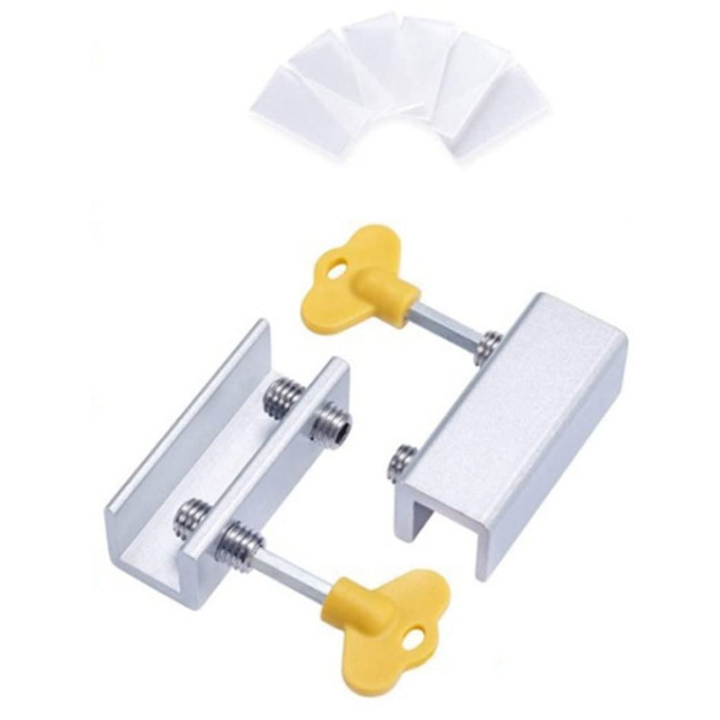 Adjustable Sliding Window Lock with Key - Child & Pet Safety Locks for Doors & Windows (6-Pack) - Secure Your Home & Prevent Accidents