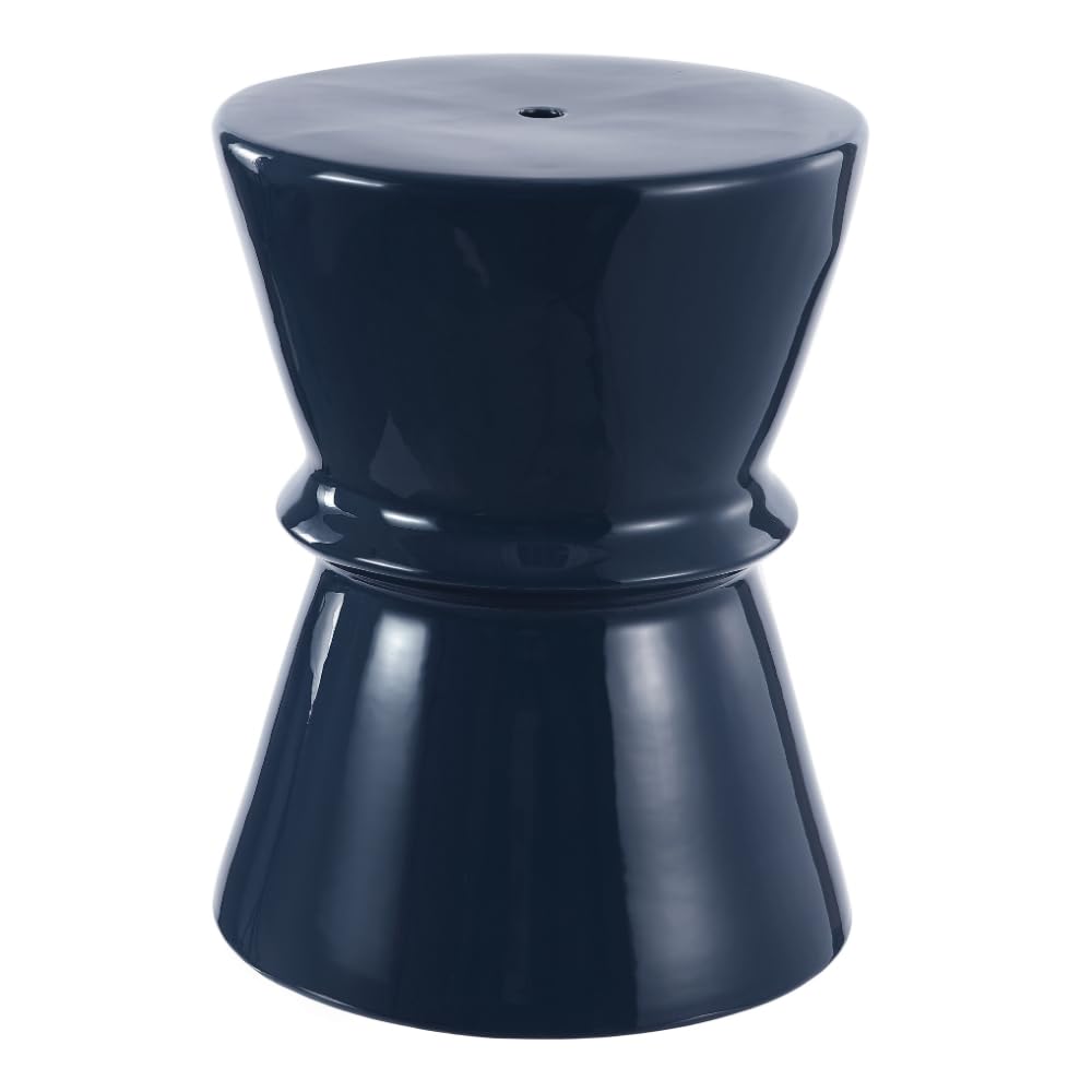 SAFAVIEH Savello Navy Blue Ceramic Garden Stool - Decorative Side Table & Plant Stand for Living Room, Bedroom, Patio | Indoor & Outdoor Use | Fully Assembled Home Decor Accent Piece