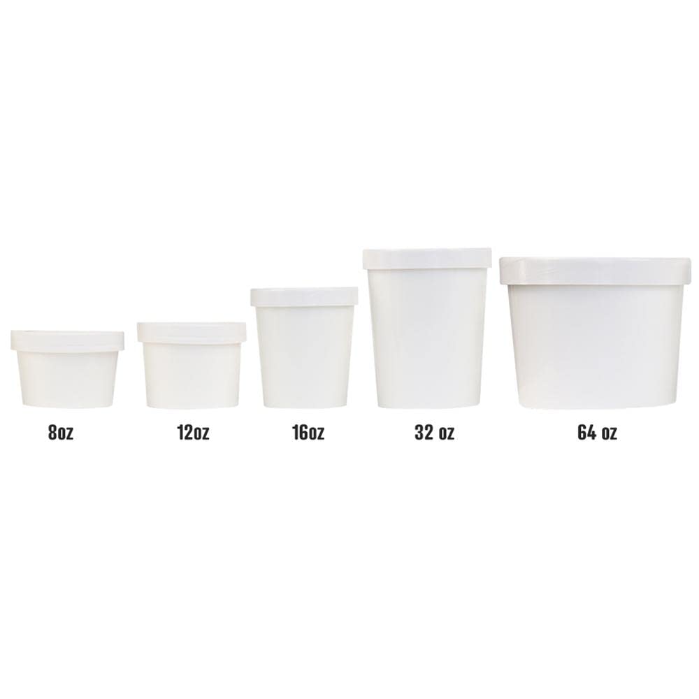 UNIQ 250-Count 16 oz Ice Cream Containers with Cow Print Lids | Eco-Friendly Paper Takeout Containers for Hot & Cold Foods | Perfect for Frozen Desserts, Party Supplies & Restaurant To-Go Orders | Great for Ice Cream Shops, Catering Events & Food Storage