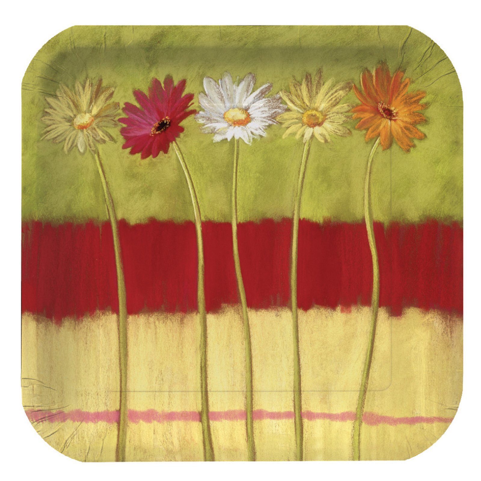 Creative Converting Men's Gerbera Garden Dessert Plates - Set of 8, Black, 7.5 Inch Medium Plates for Birthday Parties, Wedding Receptions & Special Events